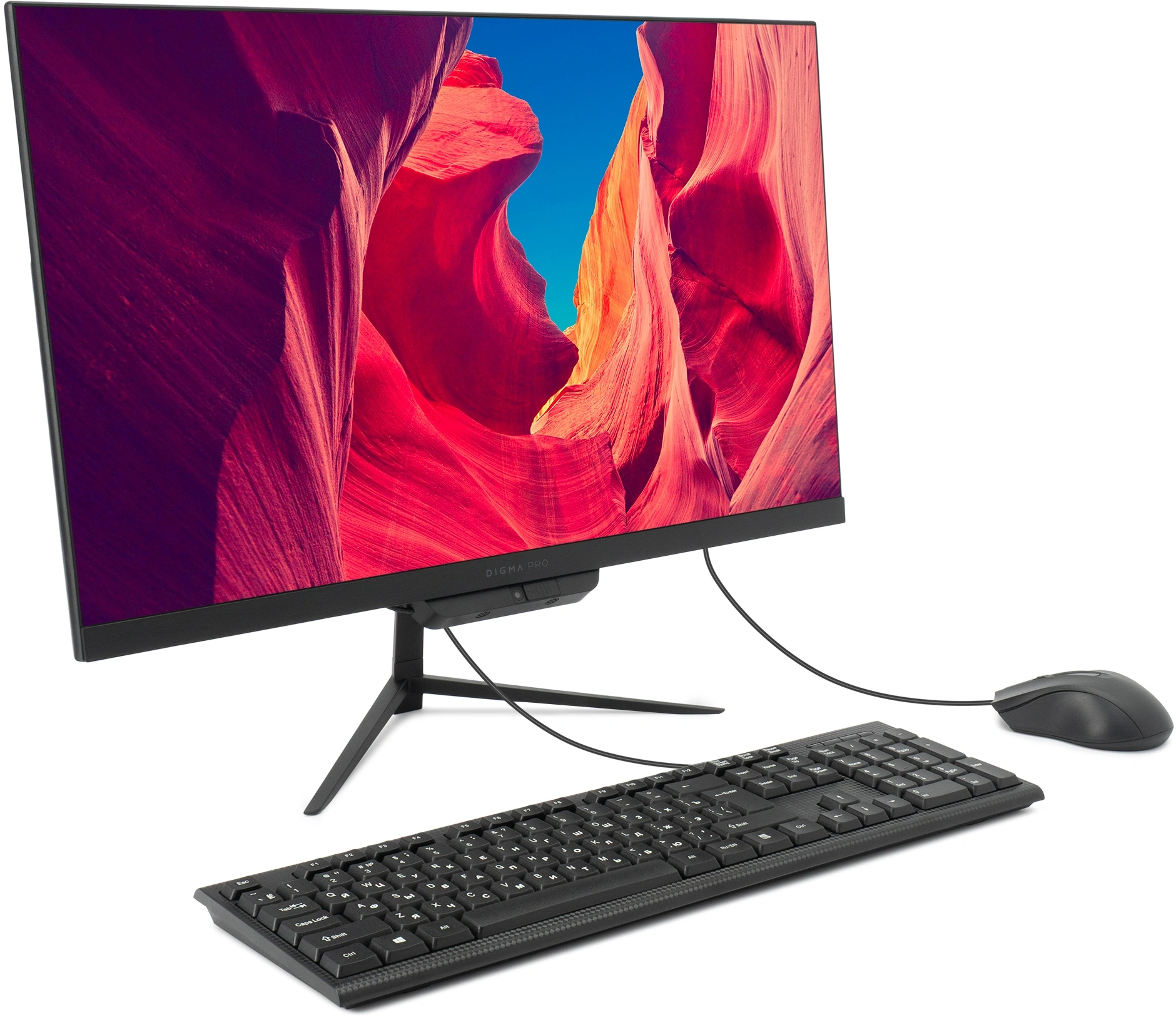 Моноблок Digma Pro Base 23.8" Full HD i3 12100 (3.3) 8Gb SSD512Gb UHDG 730 CR Windows 11 Pro GbitEth WiFi BT 90W клавиатура мышь Cam черный 1920x1080 — миниатюра 9