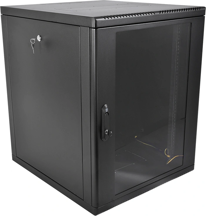 Шкаф коммутационный ЦМО (ШРН-М-12.650-9005) настенный 12U 600x650мм пер.дв.стекл 120кг черный 581мм 25.1кг 180град. 610мм IP20 металл