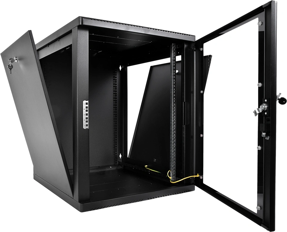 Шкаф коммутационный ЦМО (ШРН-М-12.650-9005) настенный 12U 600x650мм пер.дв.стекл 120кг черный 581мм 25.1кг 180град. 610мм IP20 металл — миниатюра 3