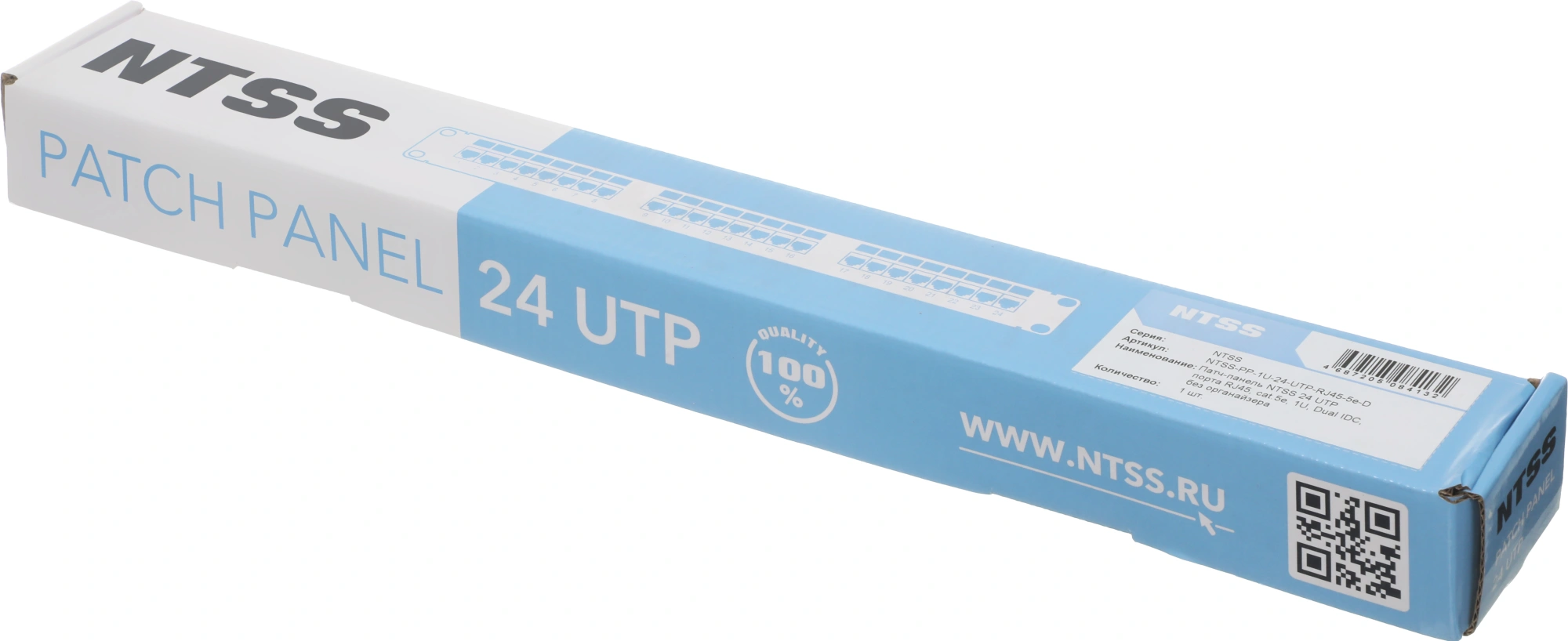 Патч-панель NTSS NTSS-PP-1U-24-UTP-RJ45-5E-D 19" 1U 24xRJ45 кат.5E UTP
