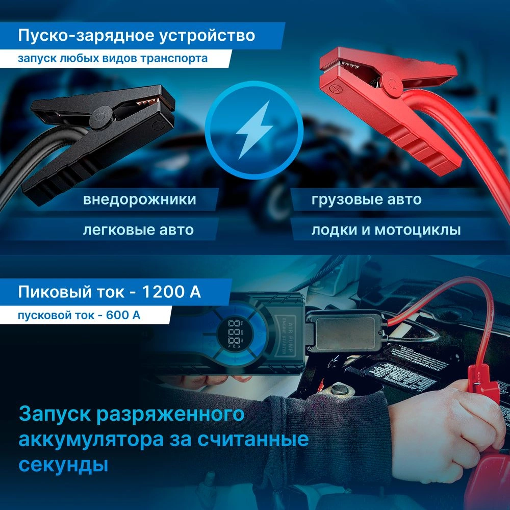 Автомобильный компрессор TrendVision Start Compressor шланг 0.10м — миниатюра 4