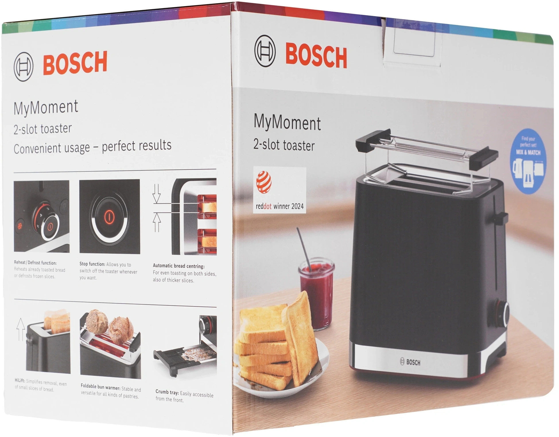 Тостер Bosch TAT4M 950Вт черный — миниатюра 9