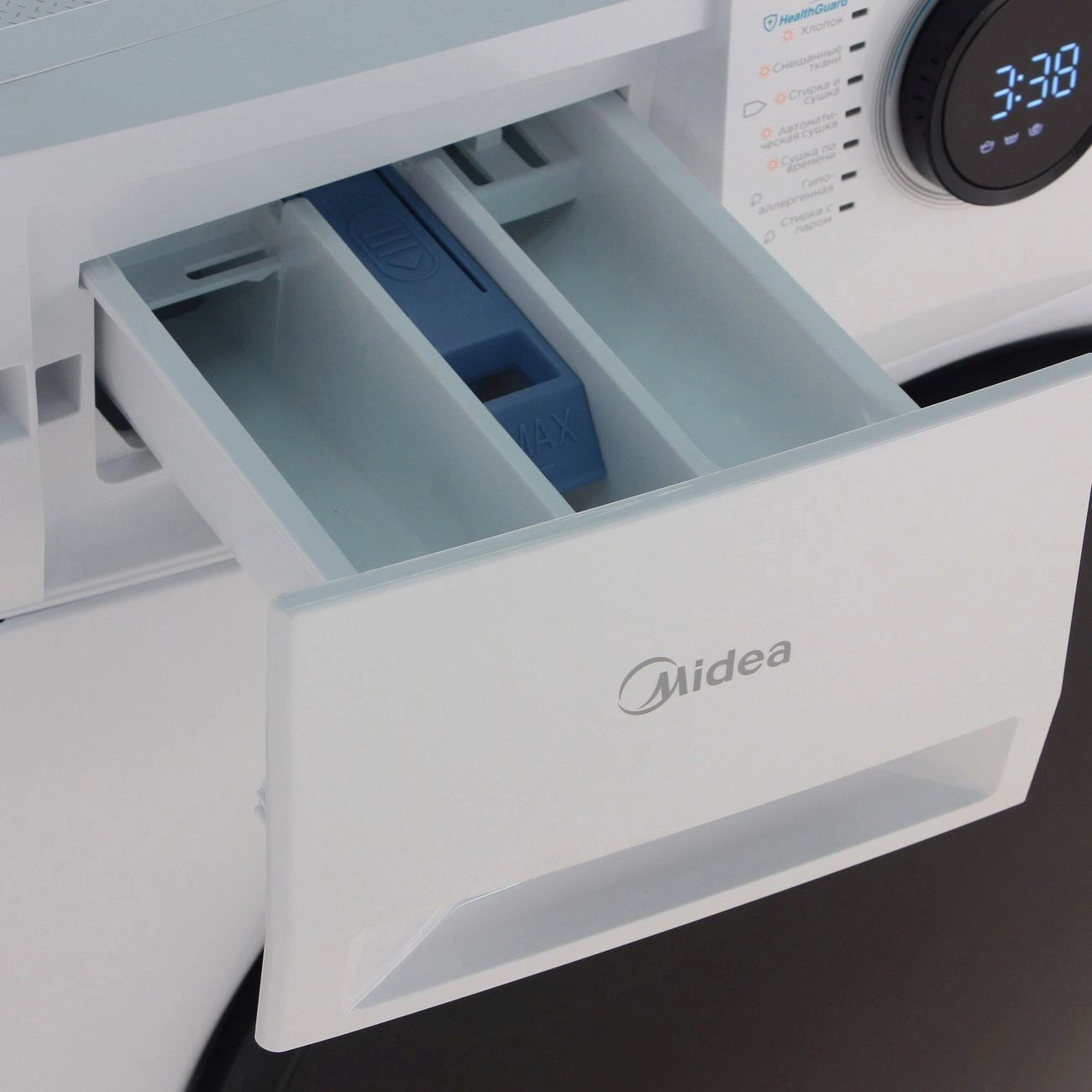 Стиральная машина Midea MF200D80WBS/W-RU класс: A загр.фронтальная макс.:8кг (с сушкой) белый инвертор — миниатюра 5