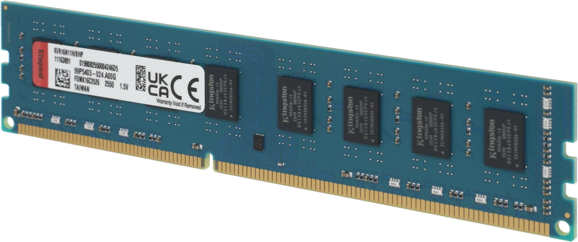 Память DDR3 8GB 1600MHz Kingston KVR16N11H/8WP Valueram RTL PC3-12800 CL11 DIMM UDIMM 240-pin 1.45В dual rank Ret — миниатюра 3