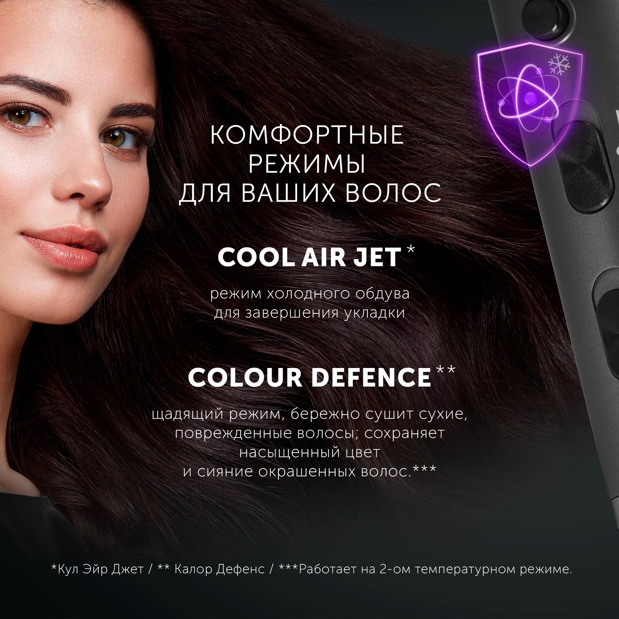 Фен Polaris PHD 2044Ti 1900Вт черный — миниатюра 4