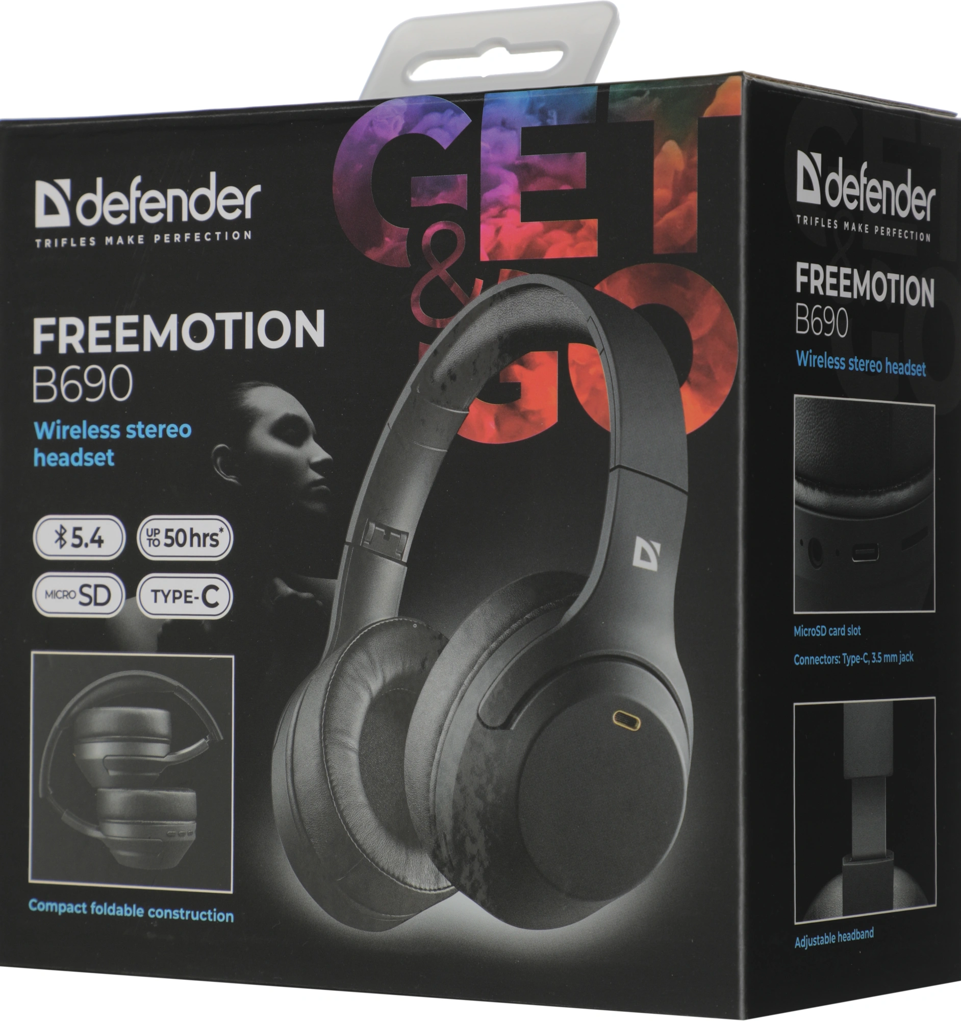 Гарнитура накладные Defender FreeMotion B690 черный беспроводные bluetooth оголовье (63690) — миниатюра 13