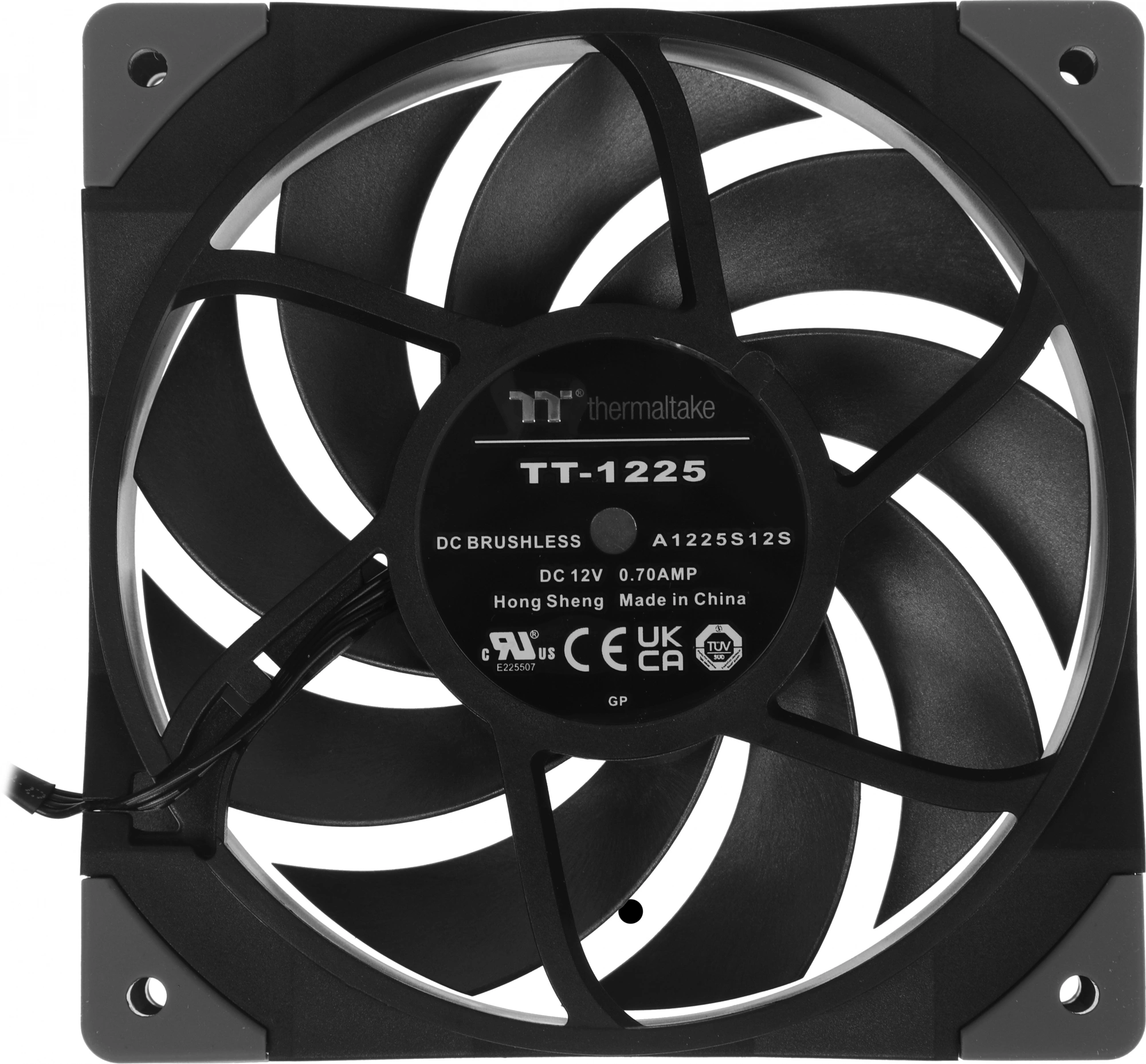 Вентилятор для корпуса Thermaltake Toughfan 12 120х120x25 черный 4-pin 22.3дБ (CL-F117-PL12BL-A) Ret — миниатюра 5