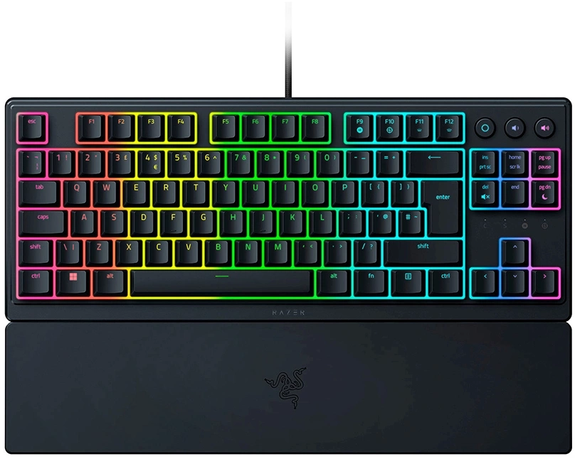 Клавиатура Razer Ornata V3 Tenkeyless механическая черный USB Multimedia for gamer LED (подставка для запястий) (RZ03-04881600-R3R1) — миниатюра 2