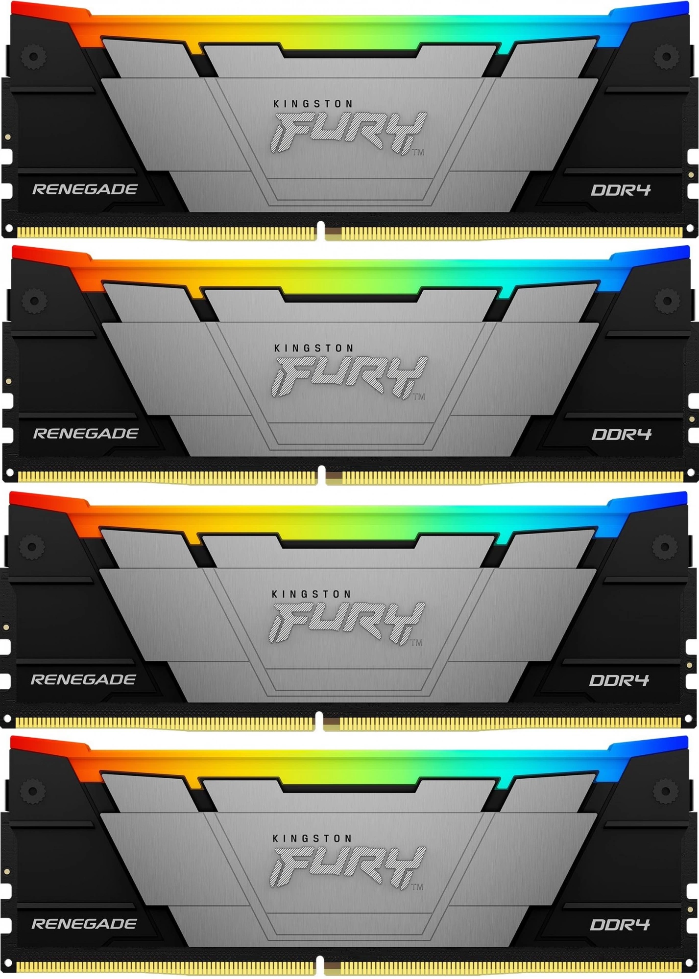 Память DDR4 4x8GB 3600MHz Kingston KF436C16RB2AK4/32 Fury Renegade RGB RTL Gaming PC4-28800 CL16 DIMM UDIMM 288-pin 1.35В single rank с радиатором Ret — фото 1