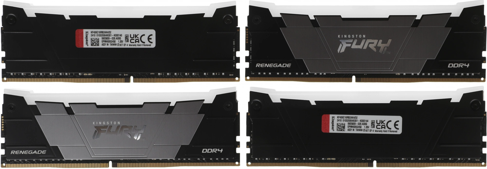 Память DDR4 4x8GB 3600MHz Kingston KF436C16RB2AK4/32 Fury Renegade RGB RTL Gaming PC4-28800 CL16 DIMM UDIMM 288-pin 1.35В single rank с радиатором Ret — миниатюра 4