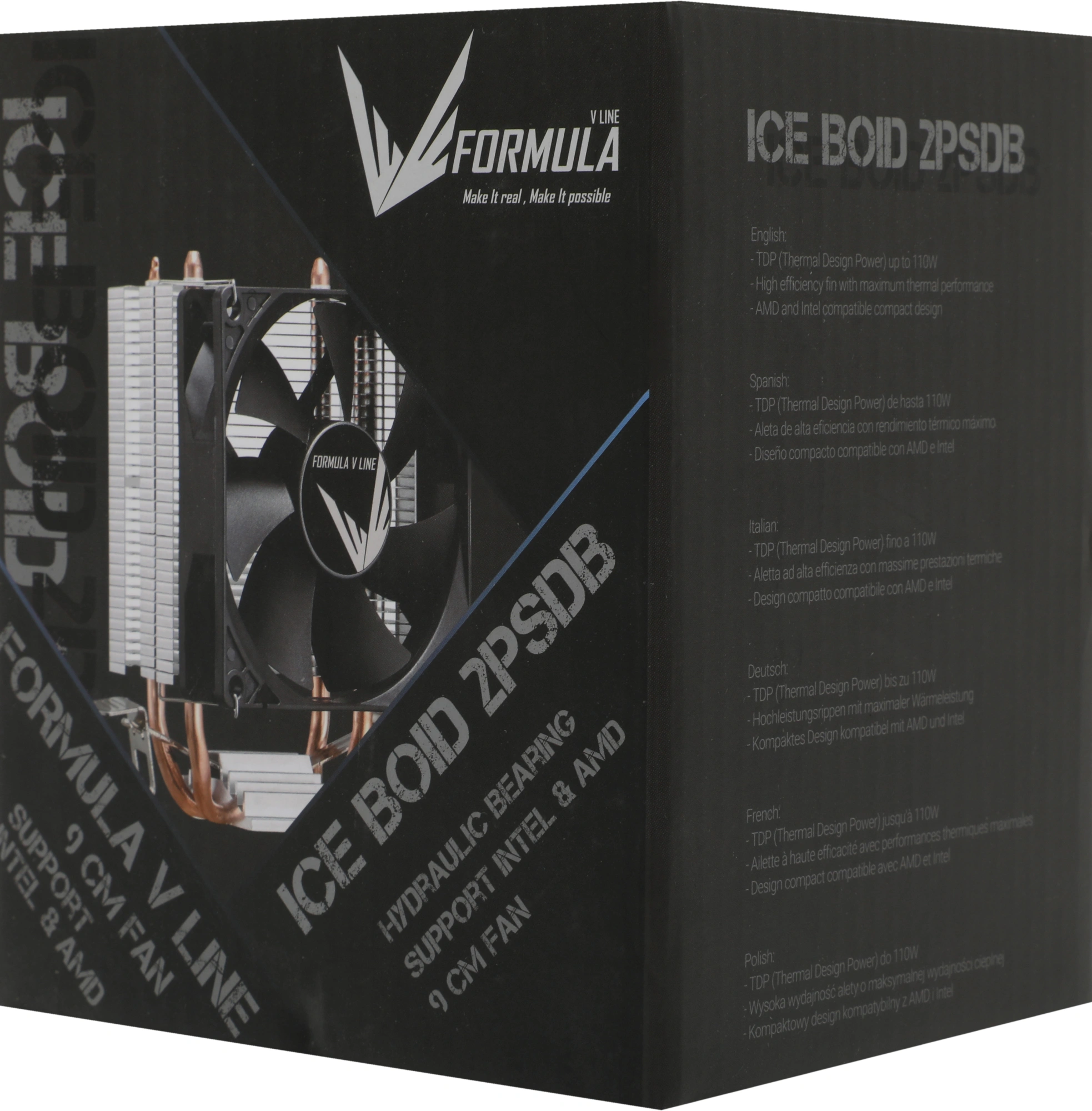 Устройство охлаждения(кулер) Formula Ice Boid 2PSDB Soc-AM5/AM4/1200/1700/1851 серебристый/черный 4-pin 17-34dB Al+Cu 100W Ret — миниатюра 5