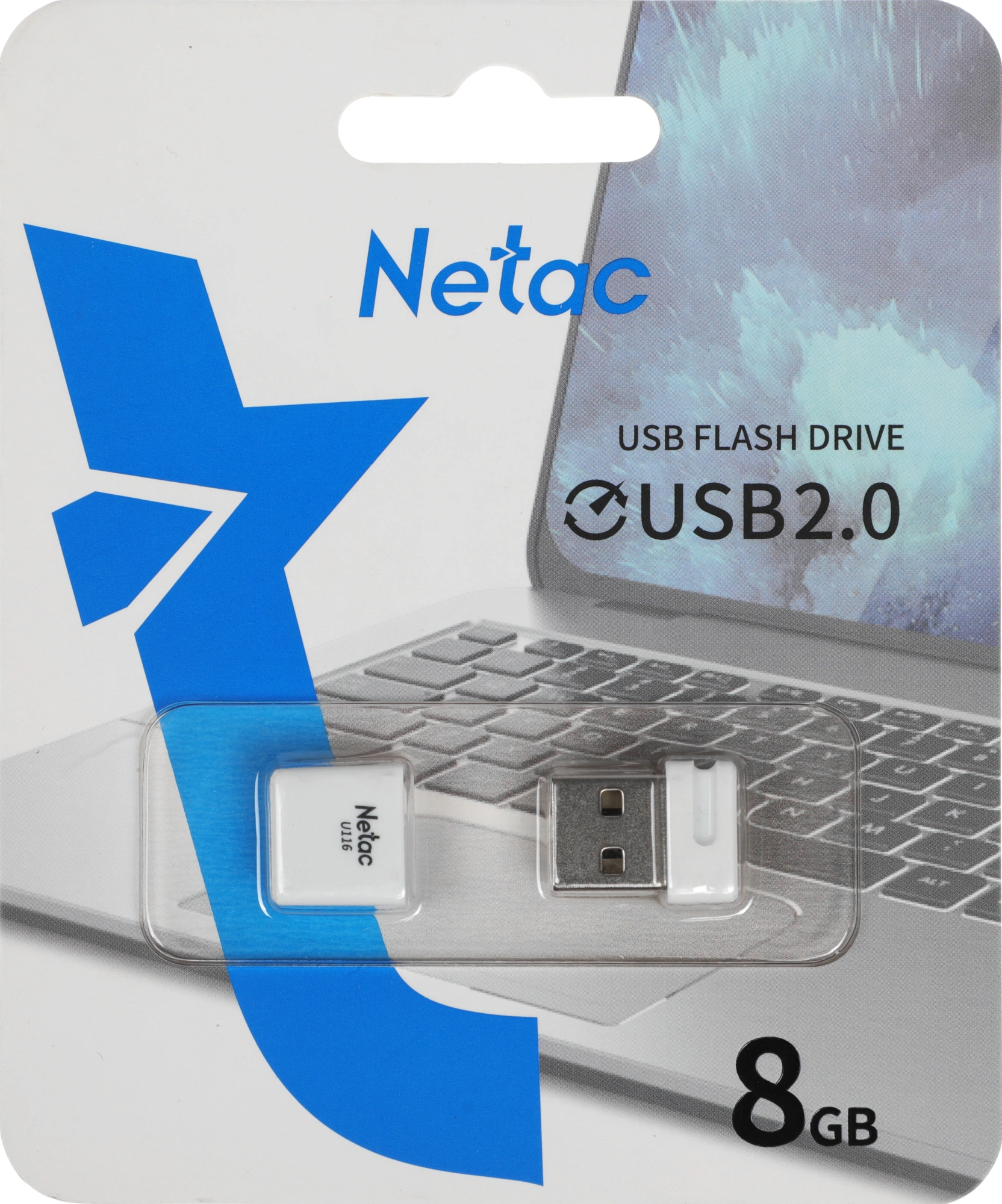 Флеш Диск Netac 8GB U116 NT03U116N-008G-20WH USB2.0 белый — миниатюра 6