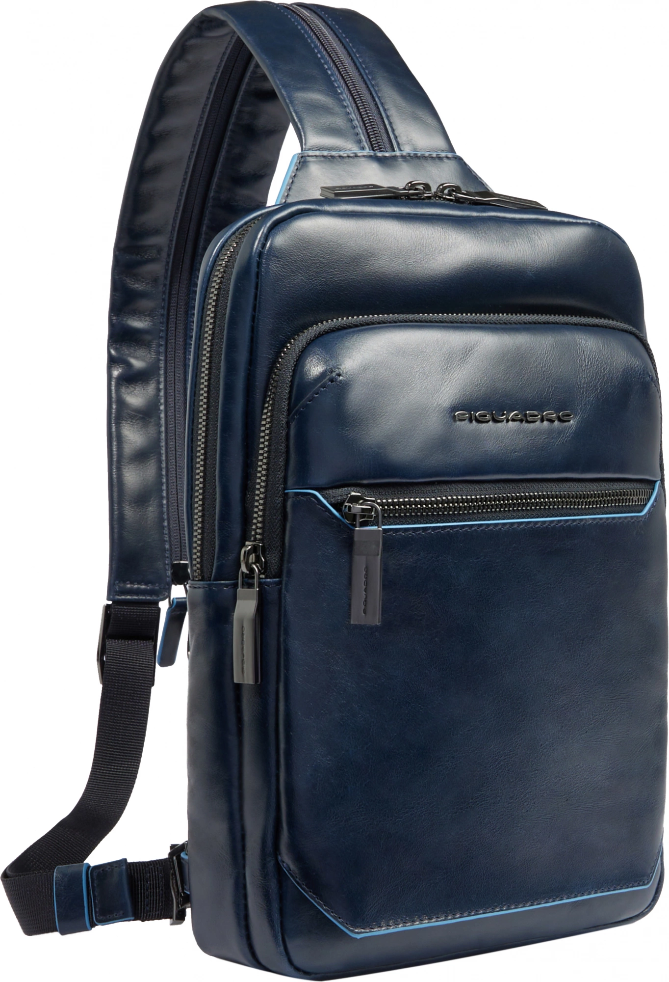 Рюкзак слинг мужской Piquadro Blue Square CA6589B2/BLU2 темно-синий натур.кожа — миниатюра 2