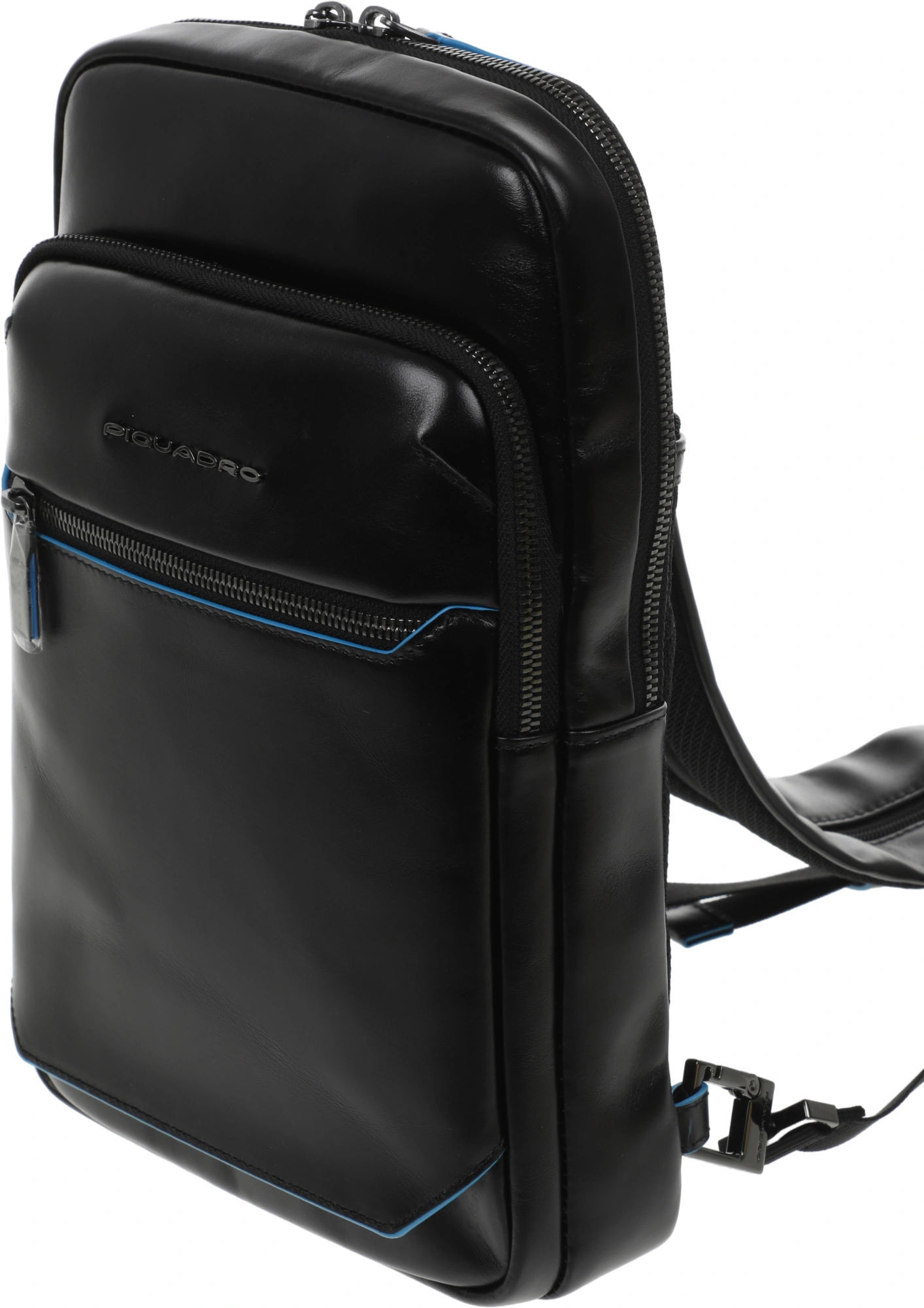 Рюкзак слинг мужской Piquadro Blue Square CA6589B2/N черный натур.кожа — миниатюра 2