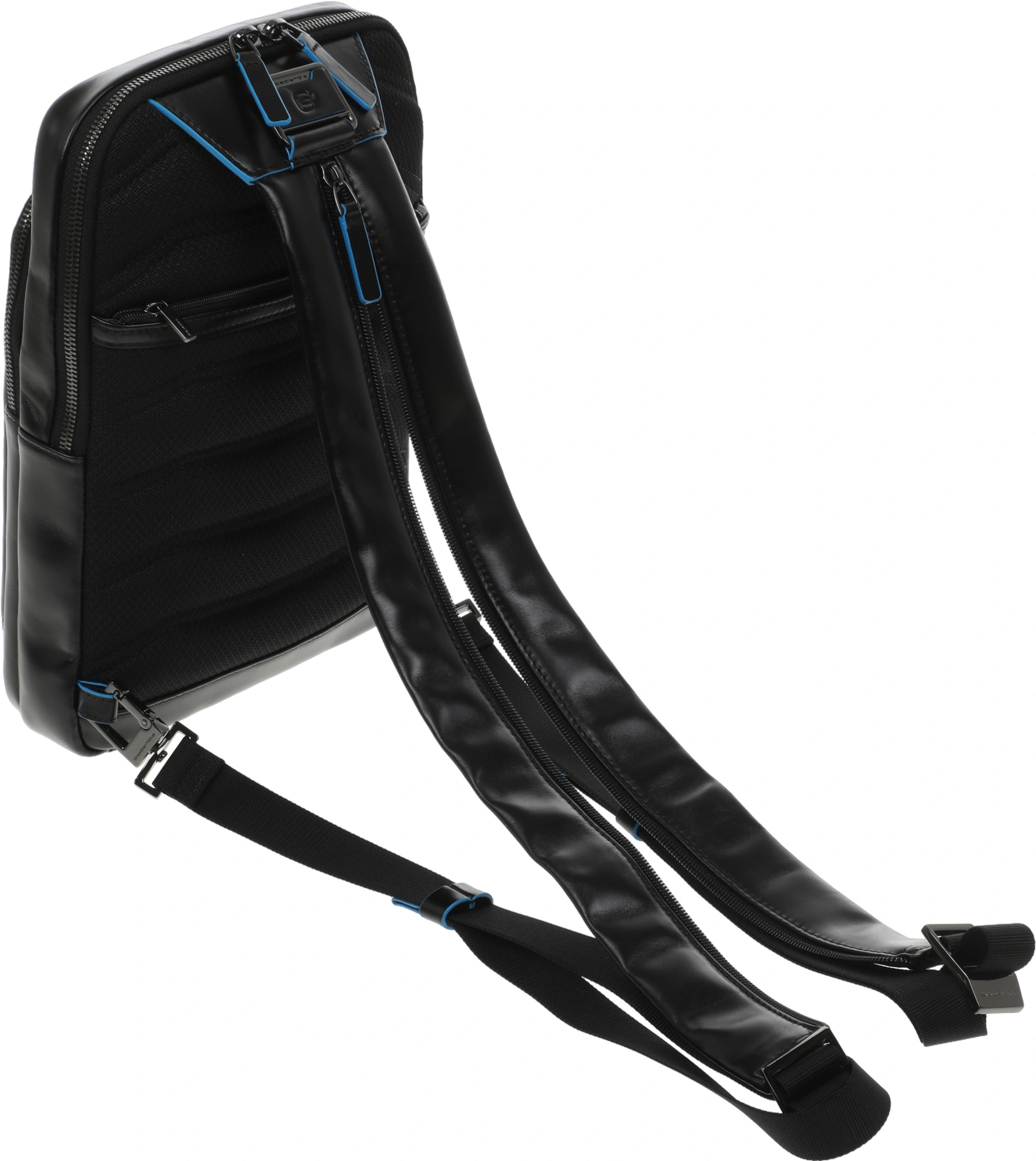 Рюкзак слинг мужской Piquadro Blue Square CA6589B2/N черный натур.кожа — миниатюра 6