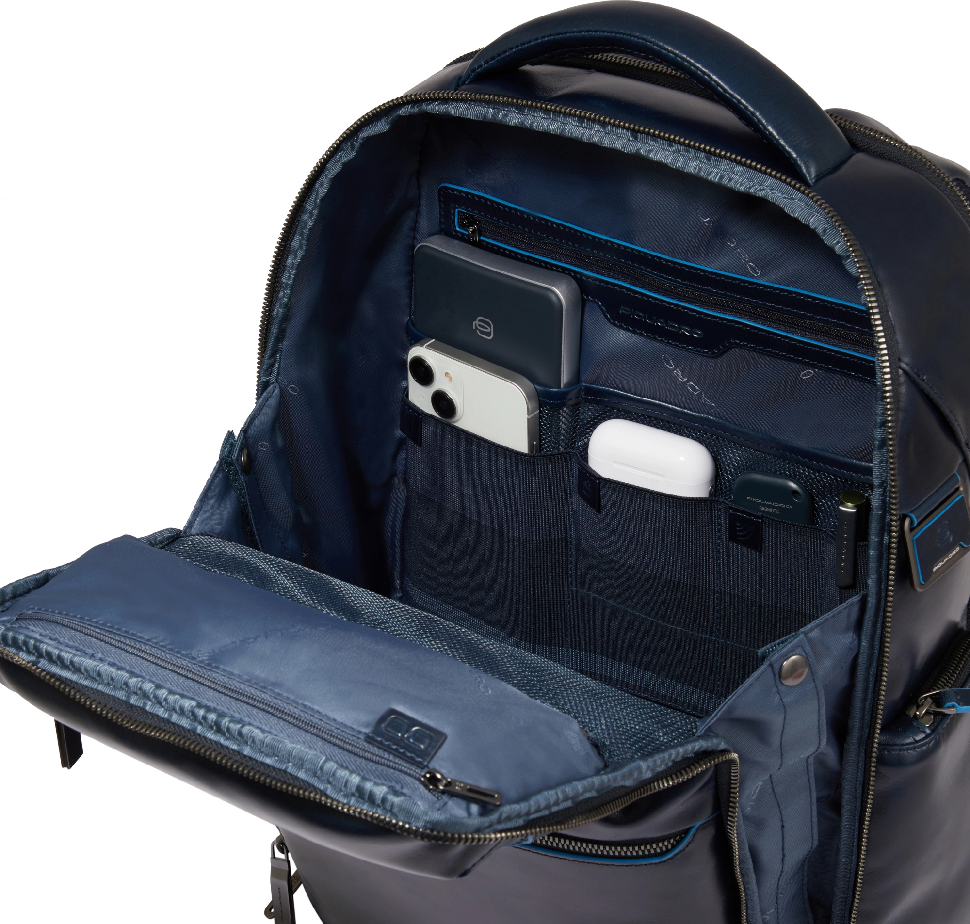 Рюкзак мужской Piquadro Blue Square CA6592B2BM/BLU2 темно-синий натур.кожа — миниатюра 14