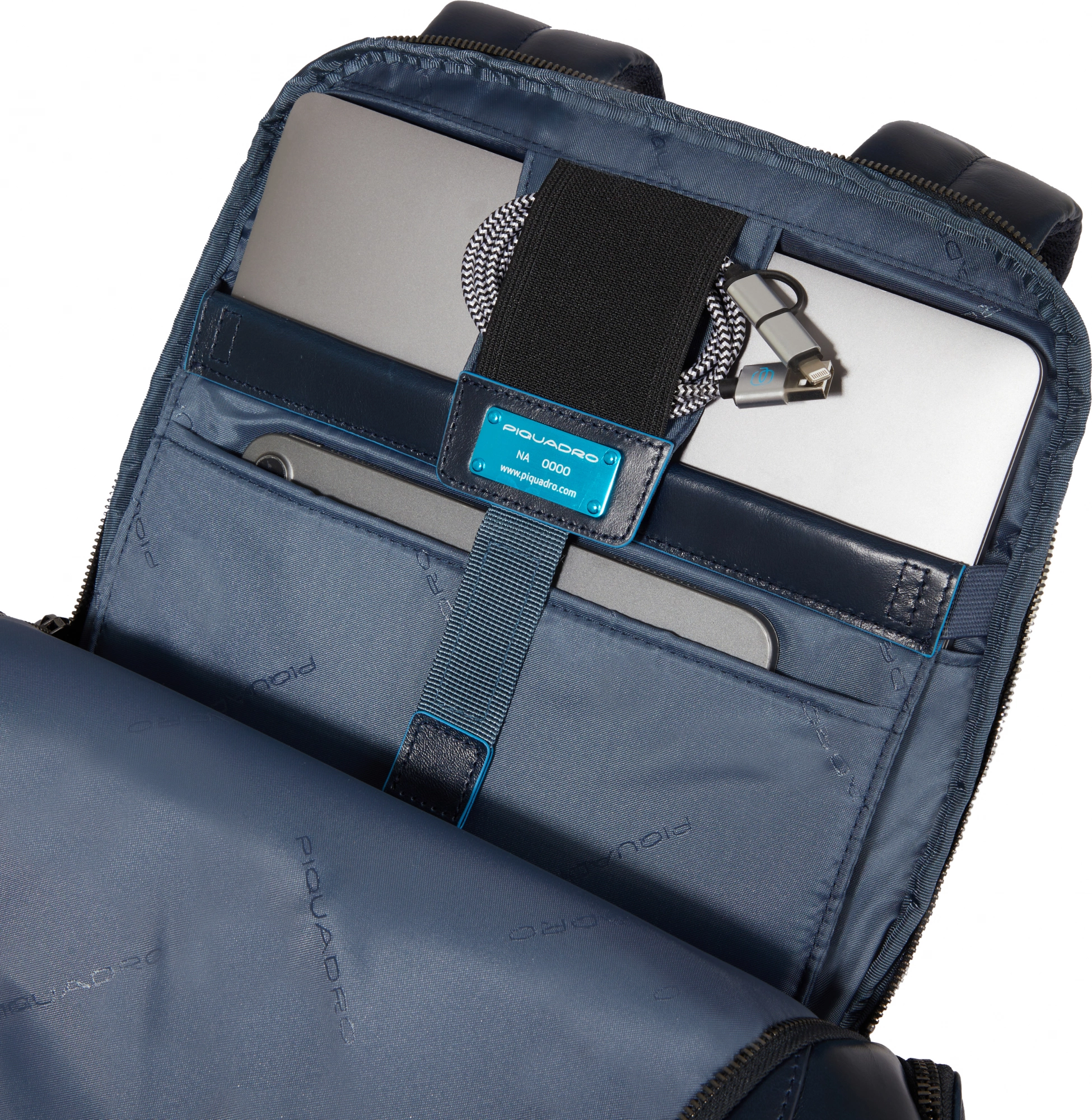 Рюкзак мужской Piquadro Blue Square CA6592B2BM/BLU2 темно-синий натур.кожа — миниатюра 17