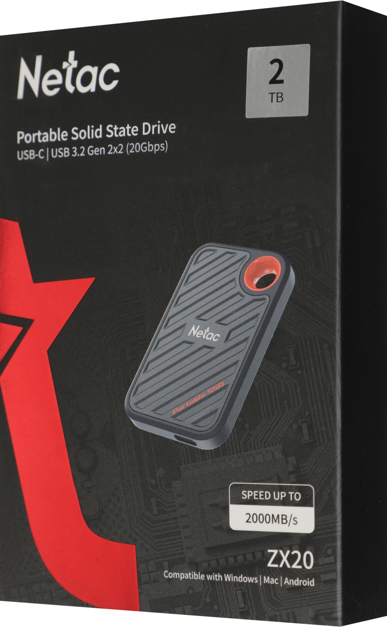 Накопитель SSD Netac USB-C 2TB NT01ZX20-002T-32BL ZX20 2.5" синий — миниатюра 6