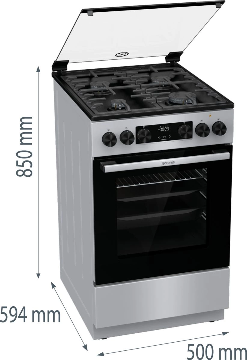 Плита Комбинированная Gorenje GK5C41SF серый (стеклянная крышка) реш.чугун — миниатюра 8