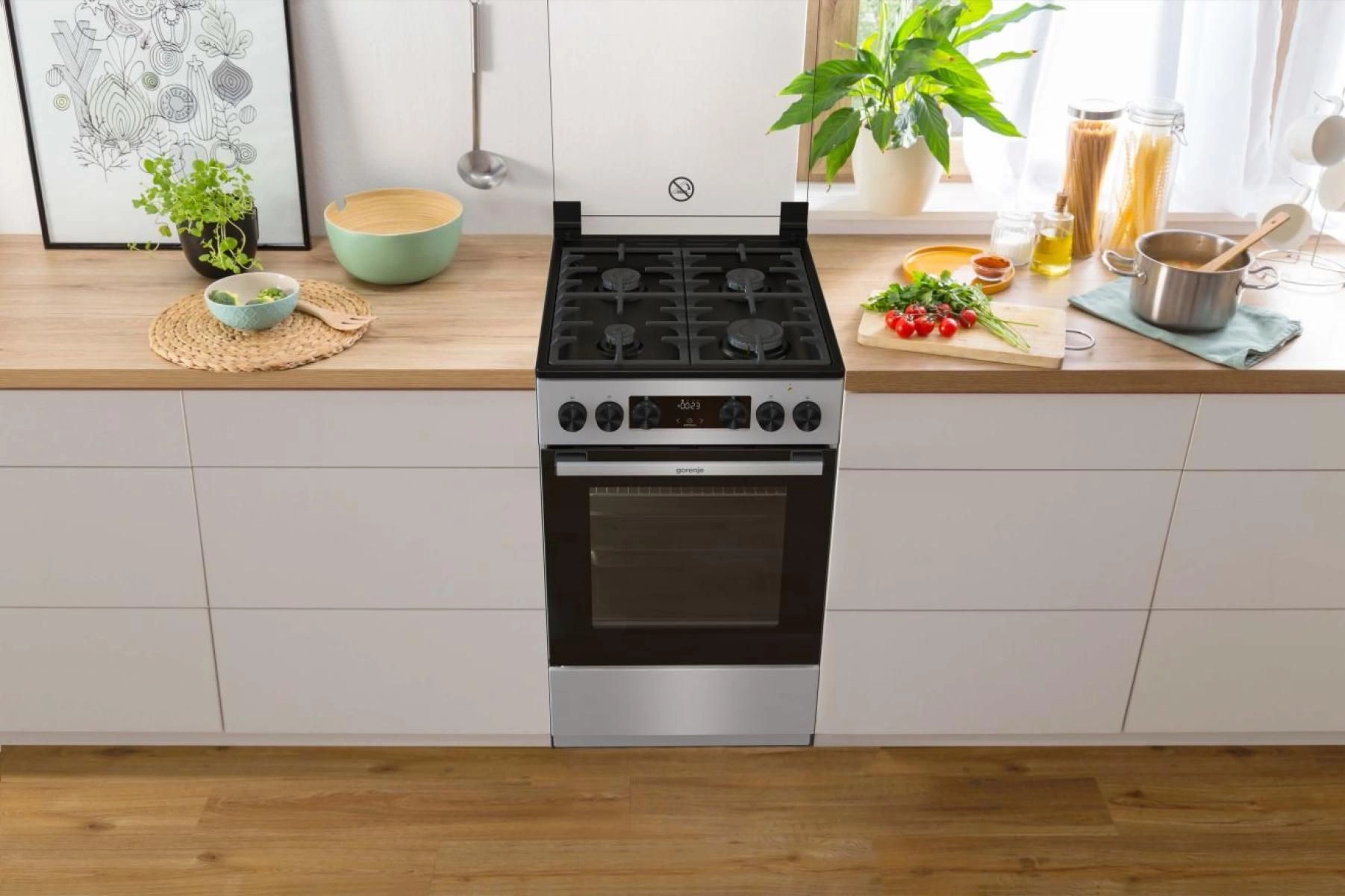 Плита Комбинированная Gorenje GK5C41SF серый (стеклянная крышка) реш.чугун — миниатюра 17
