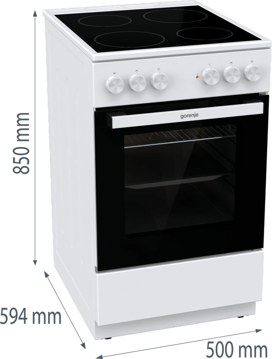 Плита Электрическая Gorenje GEC5A12WG-B белый стеклокерамика (без крышки) — миниатюра 7