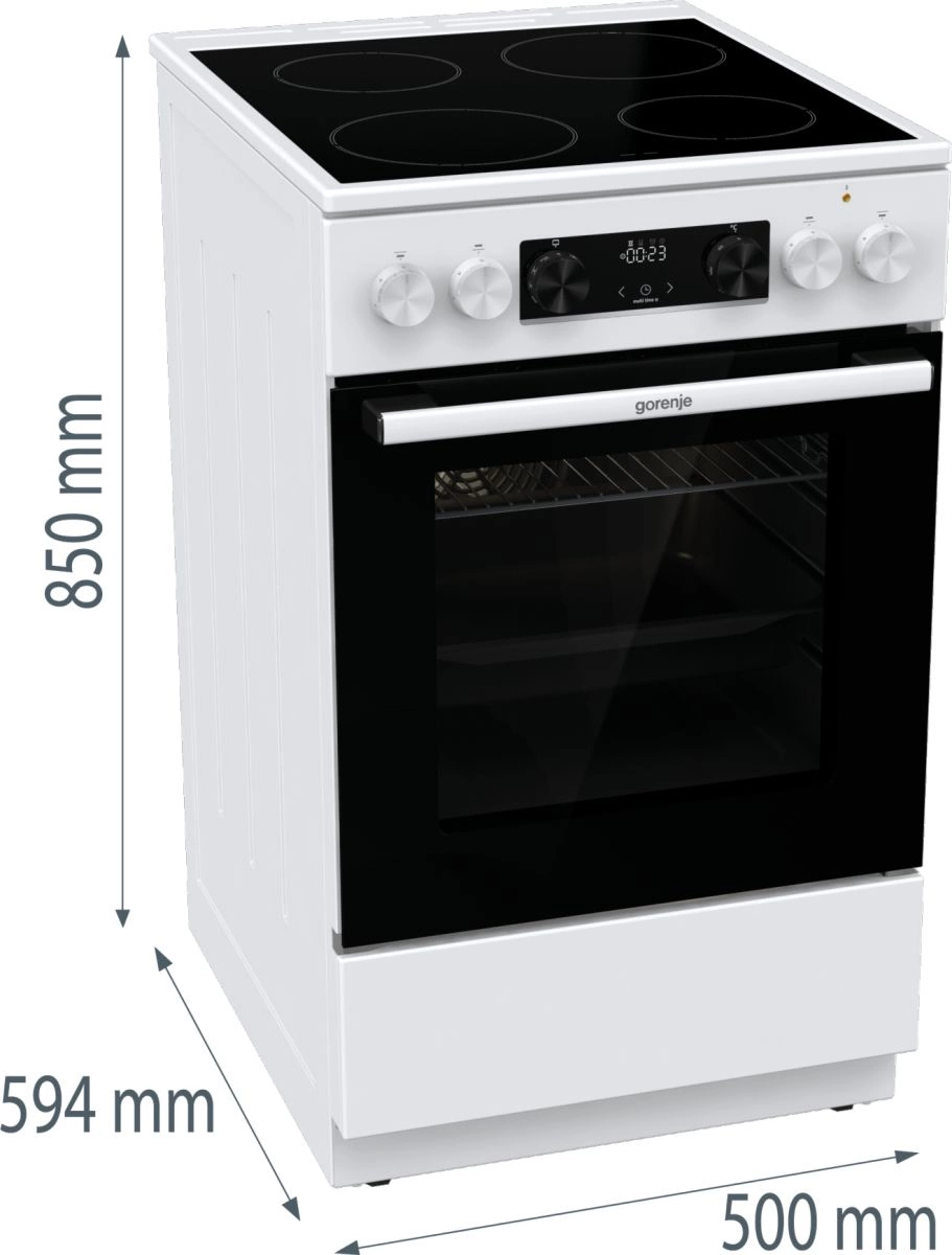 Плита Электрическая Gorenje GEC5C61WG белый стеклокерамика (без крышки) — миниатюра 4