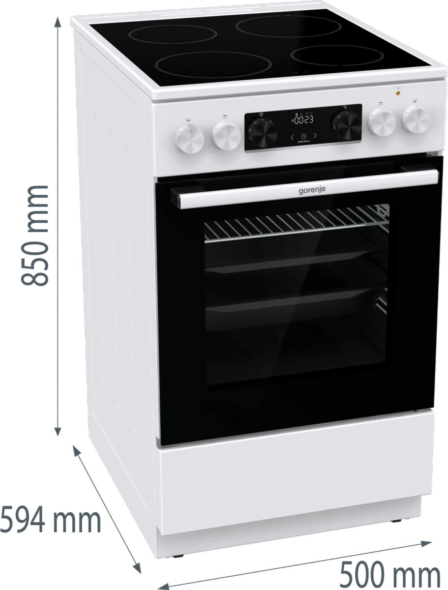 Плита Электрическая Gorenje GEC5C42WG белый стеклокерамика (без крышки) — миниатюра 9