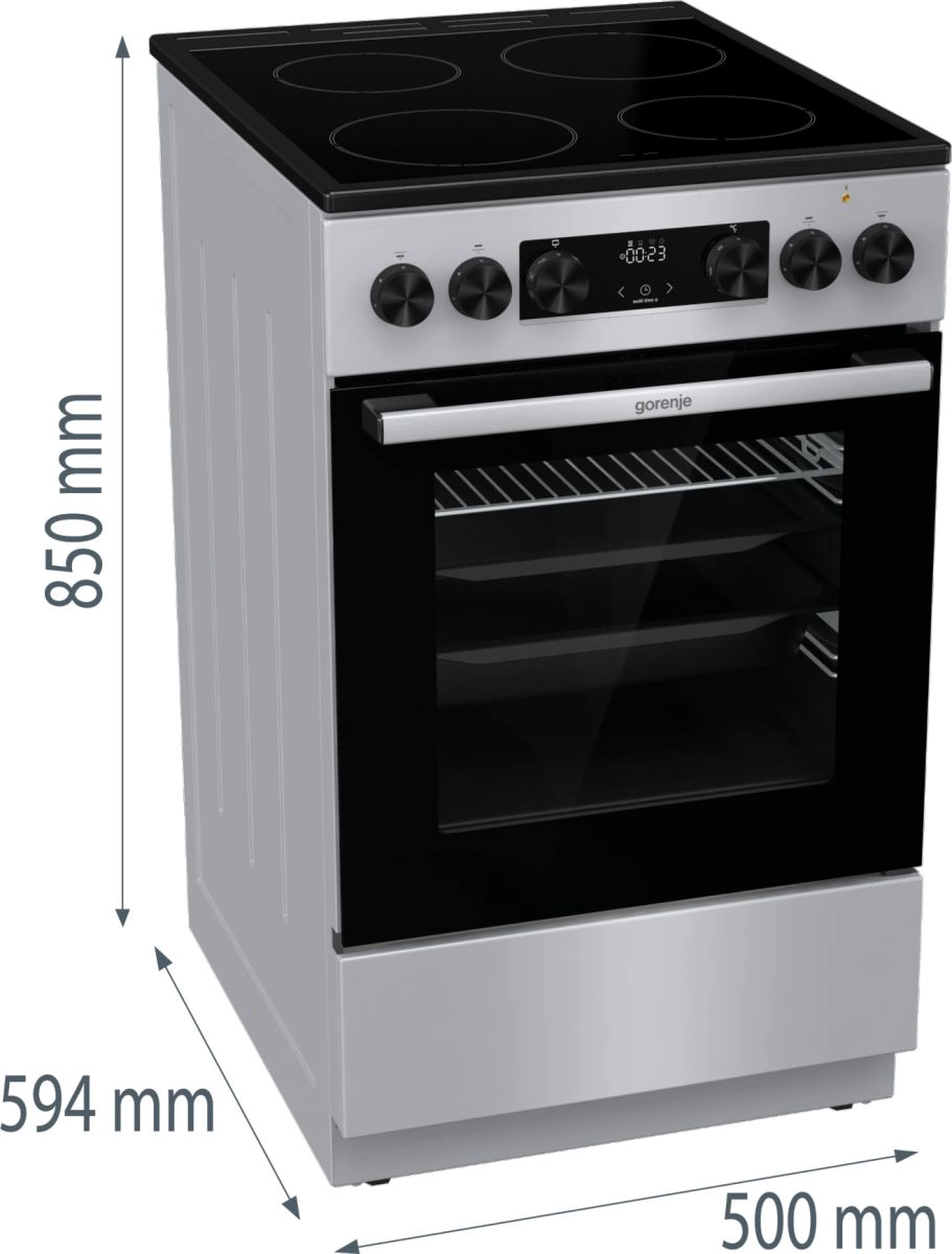 Плита Электрическая Gorenje GEC5C41SG серый стеклокерамика (без крышки) — миниатюра 11