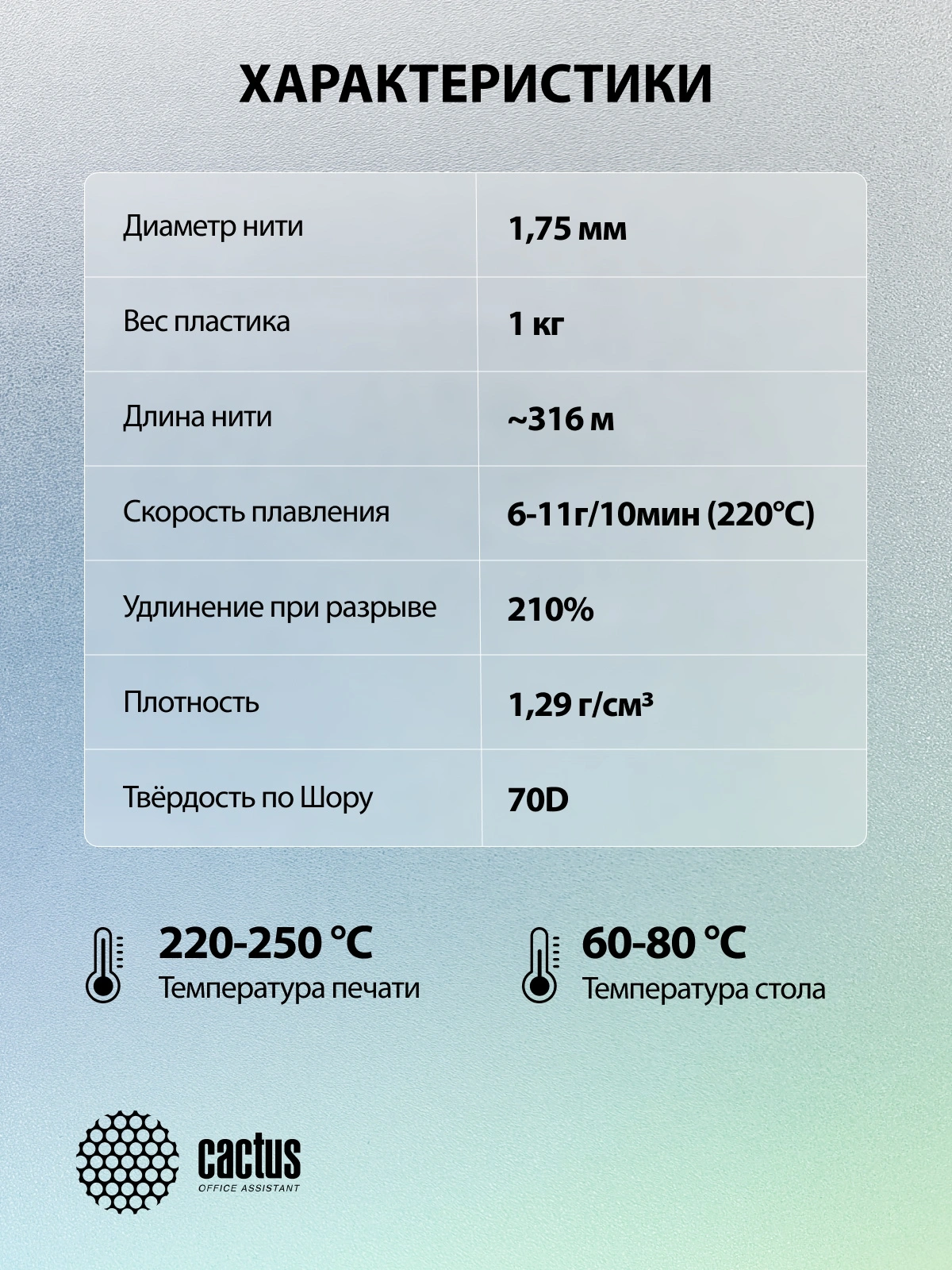 Пластик для принтера 3D Cactus CS-3D-PETG-1KG-ORANGE PETG d1.75мм 1кг L316м 1цв. — миниатюра 6