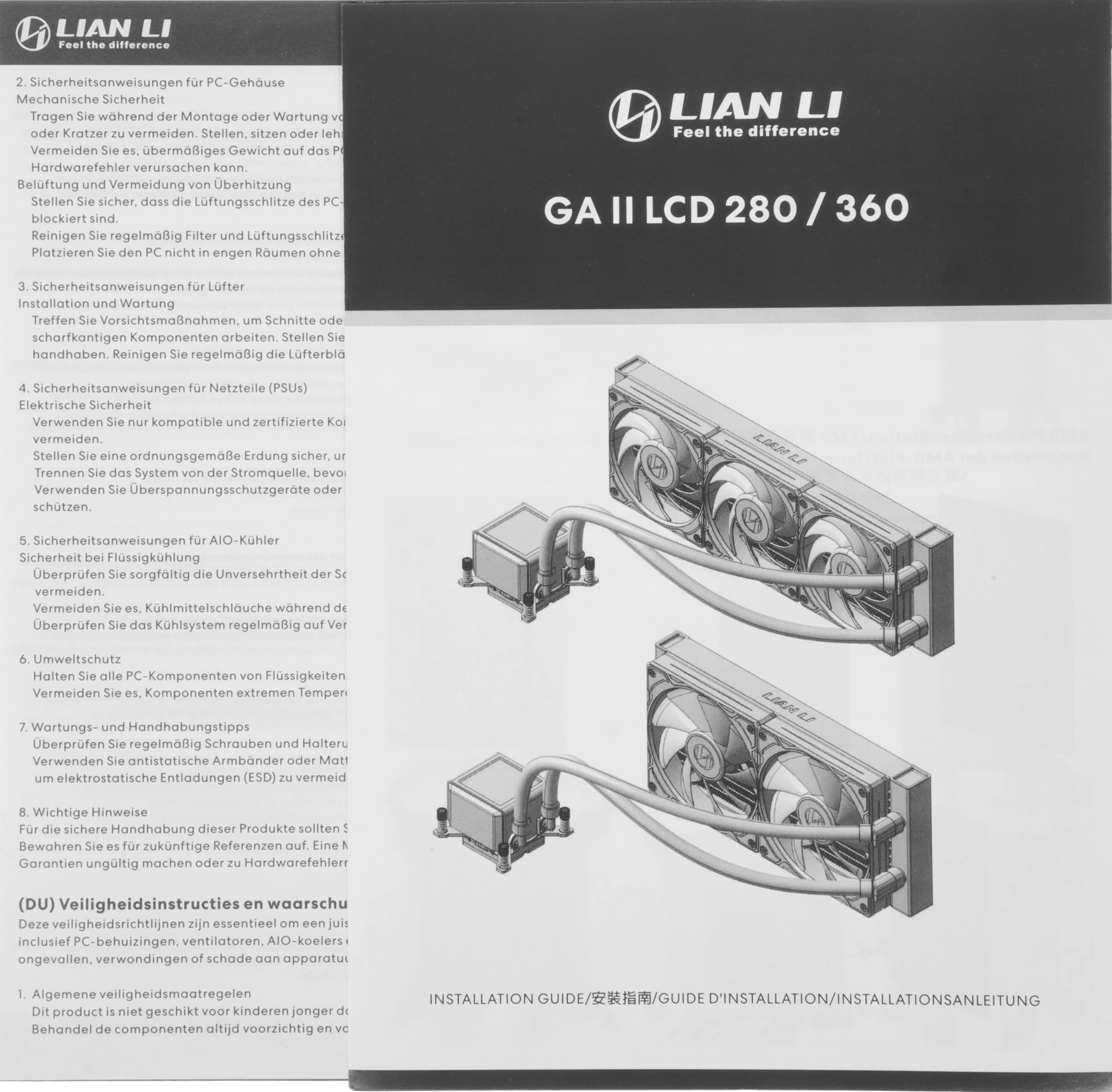 Система водяного охлаждения Lian-Li Galahad II LCD 360 ARGB Soc-AM5/AM4/1200/1700/1851 черный 4-pin 30dB Al+Cu LCD Ret (G89.GA2ALCD36B.00) — миниатюра 8