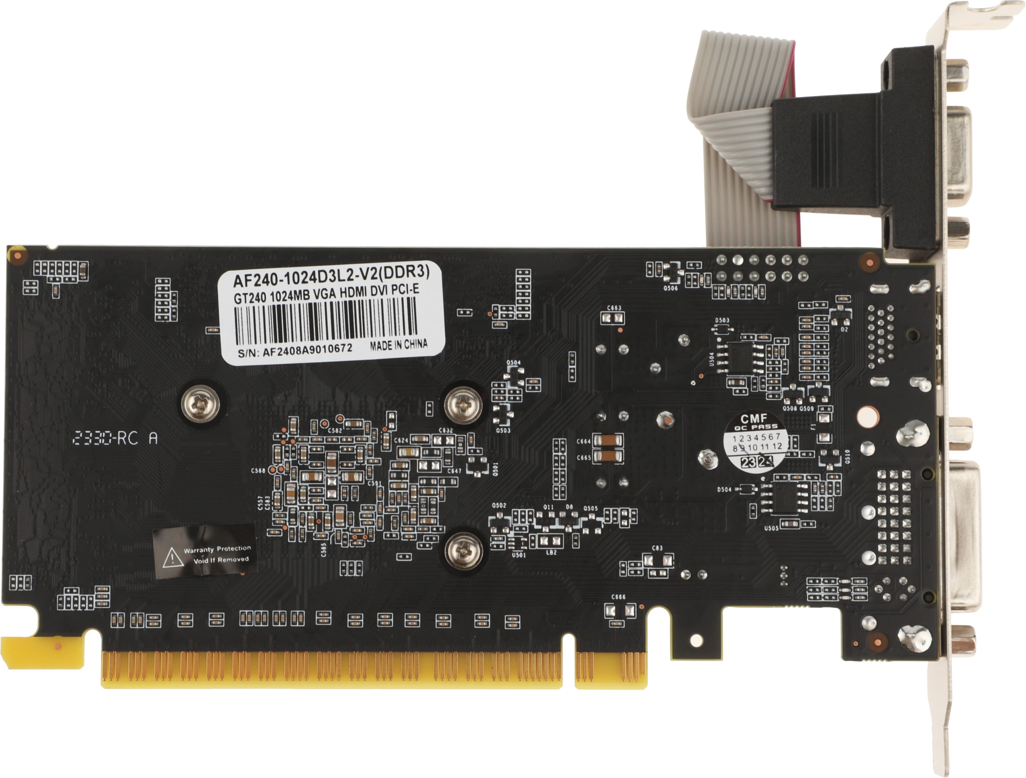 Видеокарта Afox PCI-E 2.0 AF240-1024D3L2-V2 NVIDIA GeForce GT 240 1Gb 128bit DDR3 550/1334 DVIx1 HDMIx1 CRTx1 HDCP Ret low profile — миниатюра 2
