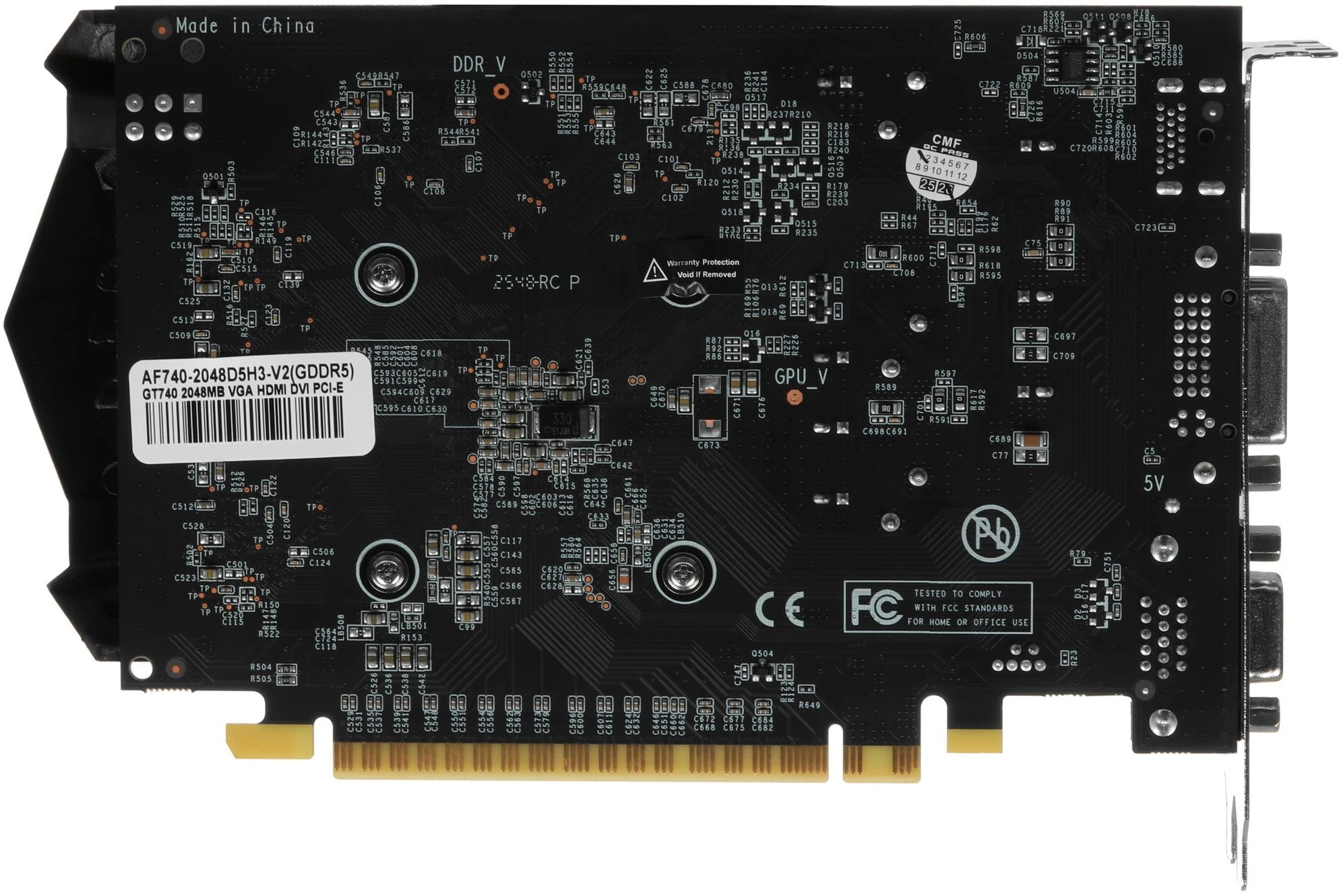 Видеокарта Afox PCI-E 3.0 AF740-2048D5H3-V2 NVIDIA GeForce GT 740 2Gb 128bit GDDR5 993/5000 DVIx1 HDMIx1 CRTx1 HDCP Ret — миниатюра 2