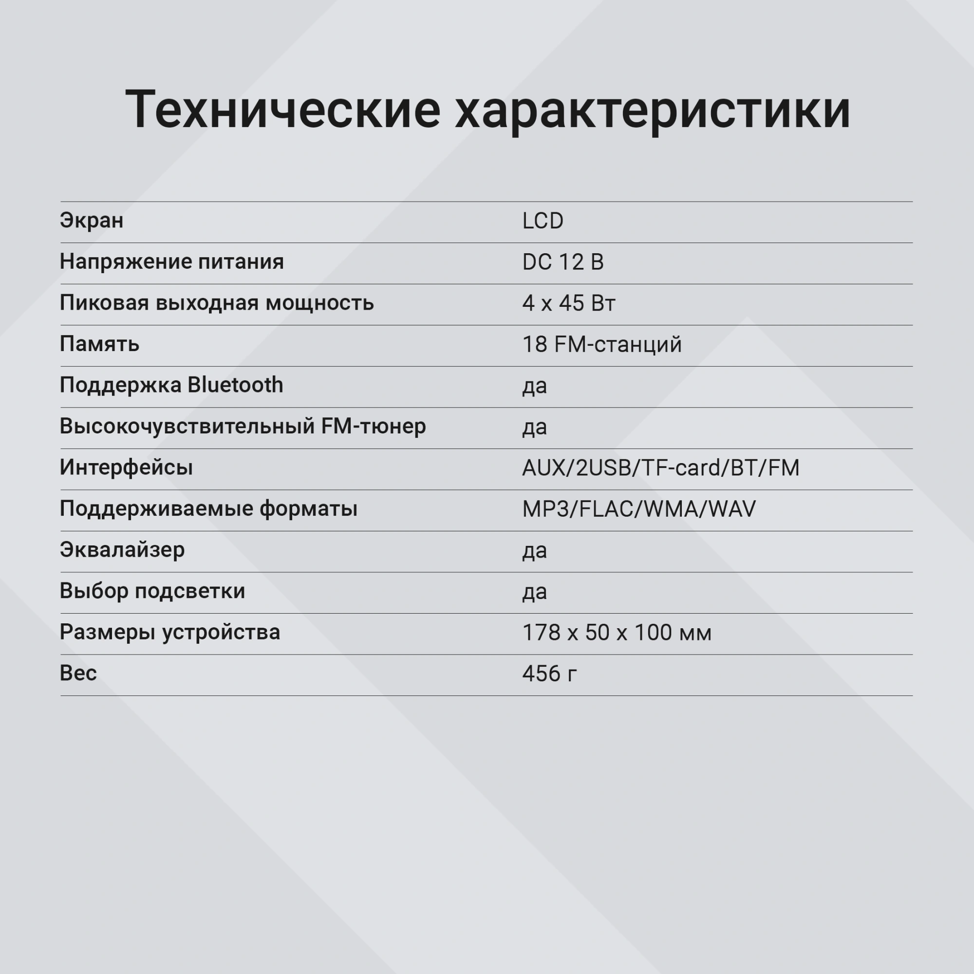 Автомагнитола Digma MCP-413 1DIN 4x45Вт v5.0 USB 2.0 AUX 4 ПДУ — миниатюра 20