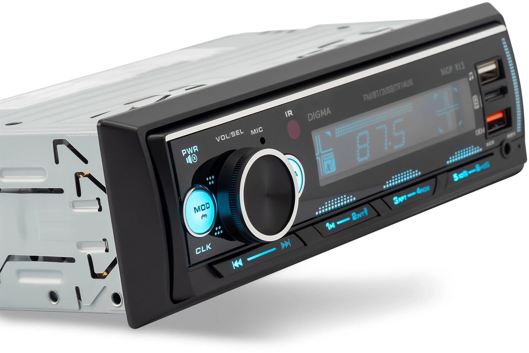 Автомагнитола Digma MCP-413 1DIN 4x45Вт v5.0 USB 2.0 AUX 4 ПДУ — миниатюра 11
