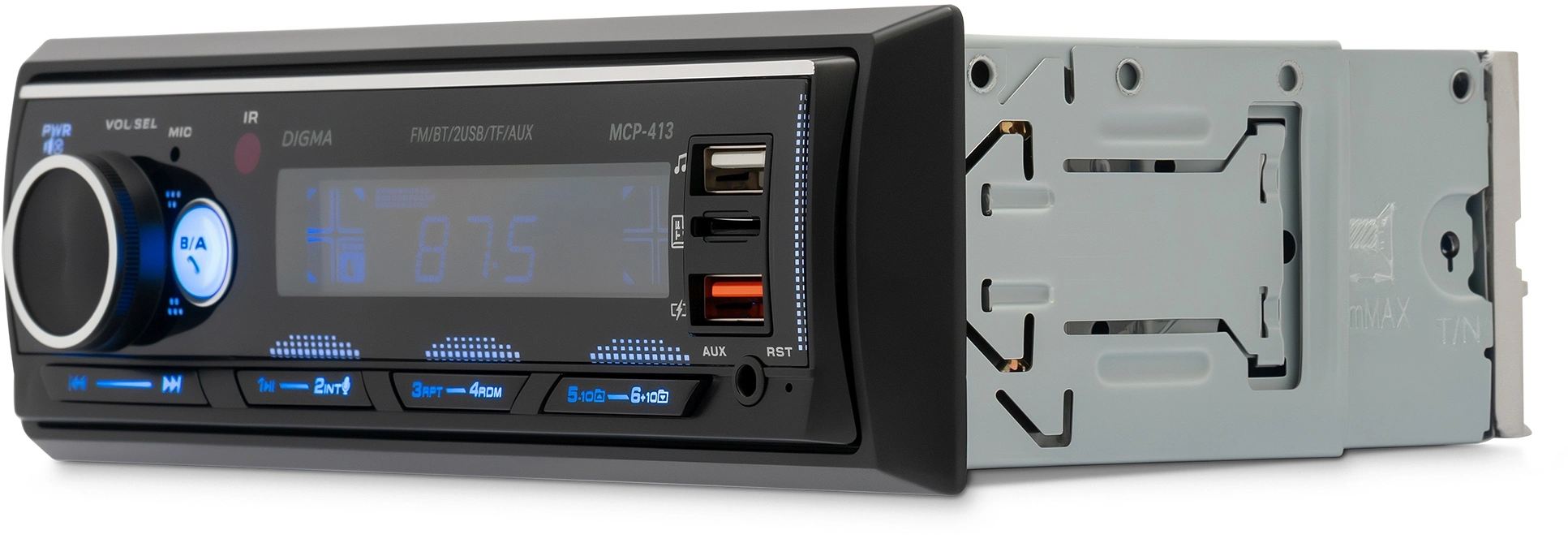 Автомагнитола Digma MCP-413 1DIN 4x45Вт v5.0 USB 2.0 AUX 4 ПДУ — миниатюра 12