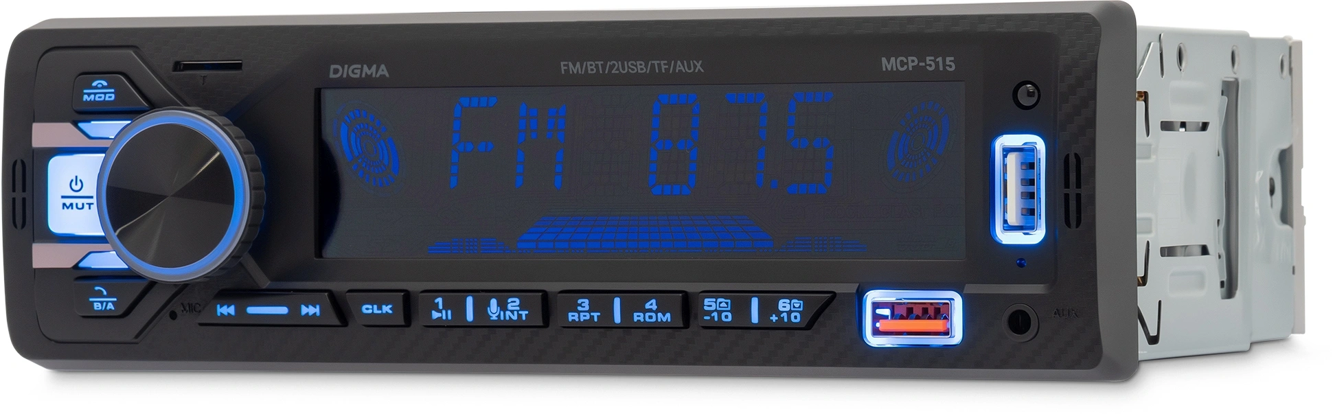 Автомагнитола Digma MCP-515 1DIN 4x45Вт v5.0 USB 2.0 AUX 4 ПДУ — миниатюра 5