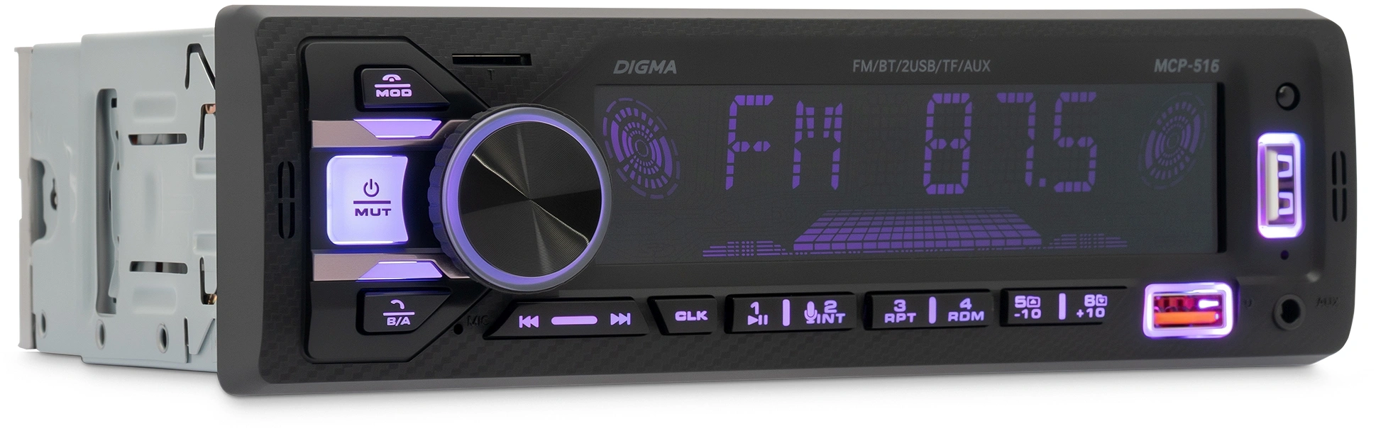 Автомагнитола Digma MCP-515 1DIN 4x45Вт v5.0 USB 2.0 AUX 4 ПДУ — миниатюра 6