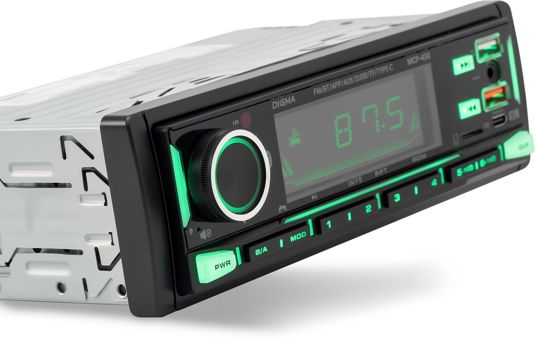 Автомагнитола Digma MCP-450 1DIN 4x45Вт v5.0 USB 2.0 AUX 4 ПДУ — миниатюра 11