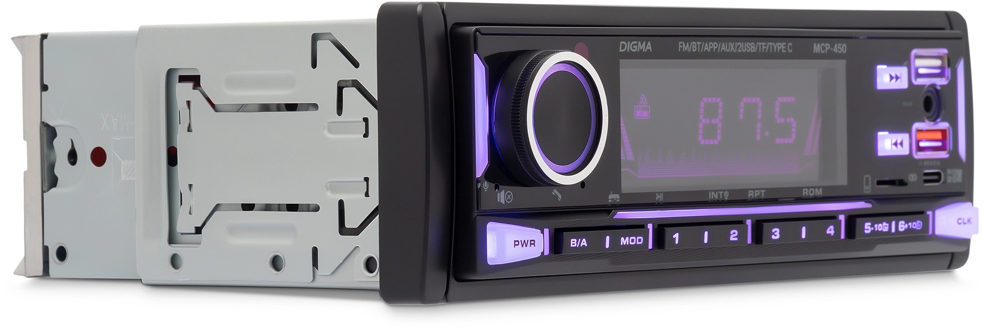 Автомагнитола Digma MCP-450 1DIN 4x45Вт v5.0 USB 2.0 AUX 4 ПДУ — миниатюра 13