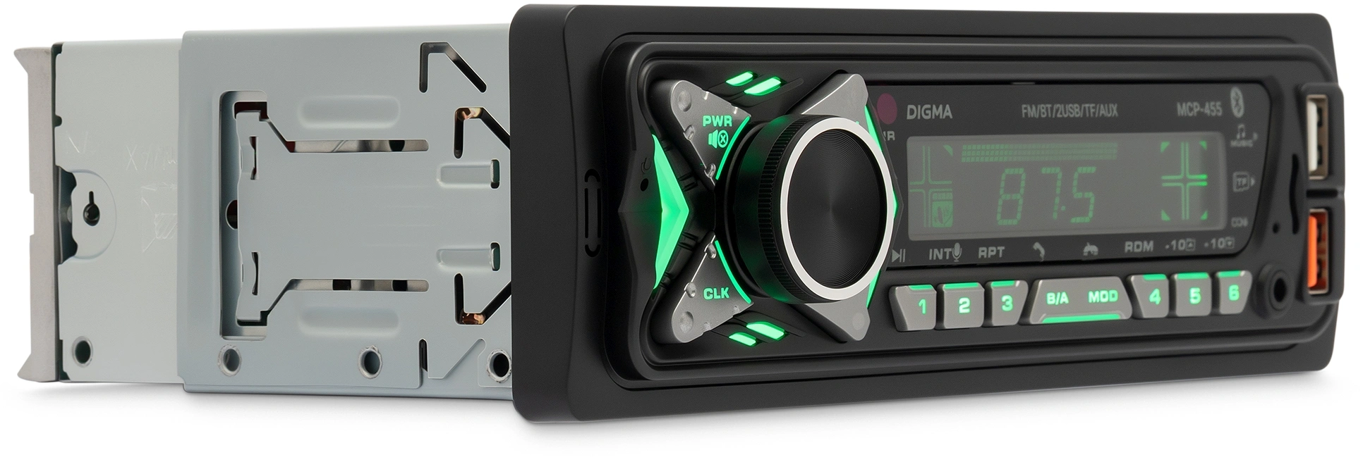 Автомагнитола Digma MCP-455 1DIN 4x50Вт v5.0 USB 2.0 AUX 4 ПДУ — миниатюра 13