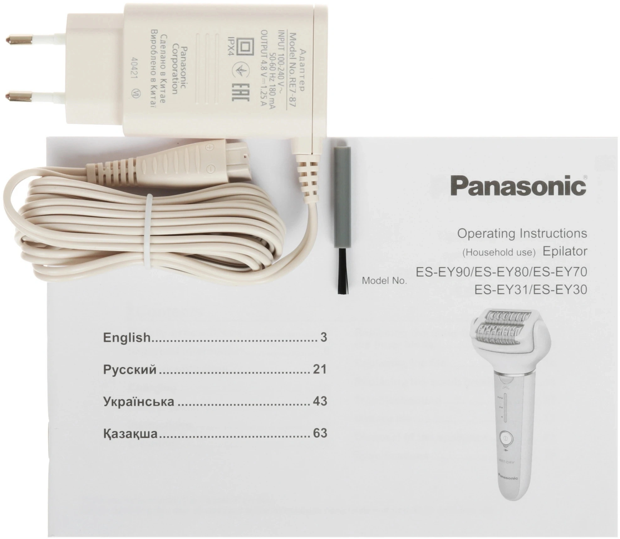 Эпилятор Panasonic ES-EY30-V520 скор.:3 насад.:4 от аккум. фиолетовый — миниатюра 7