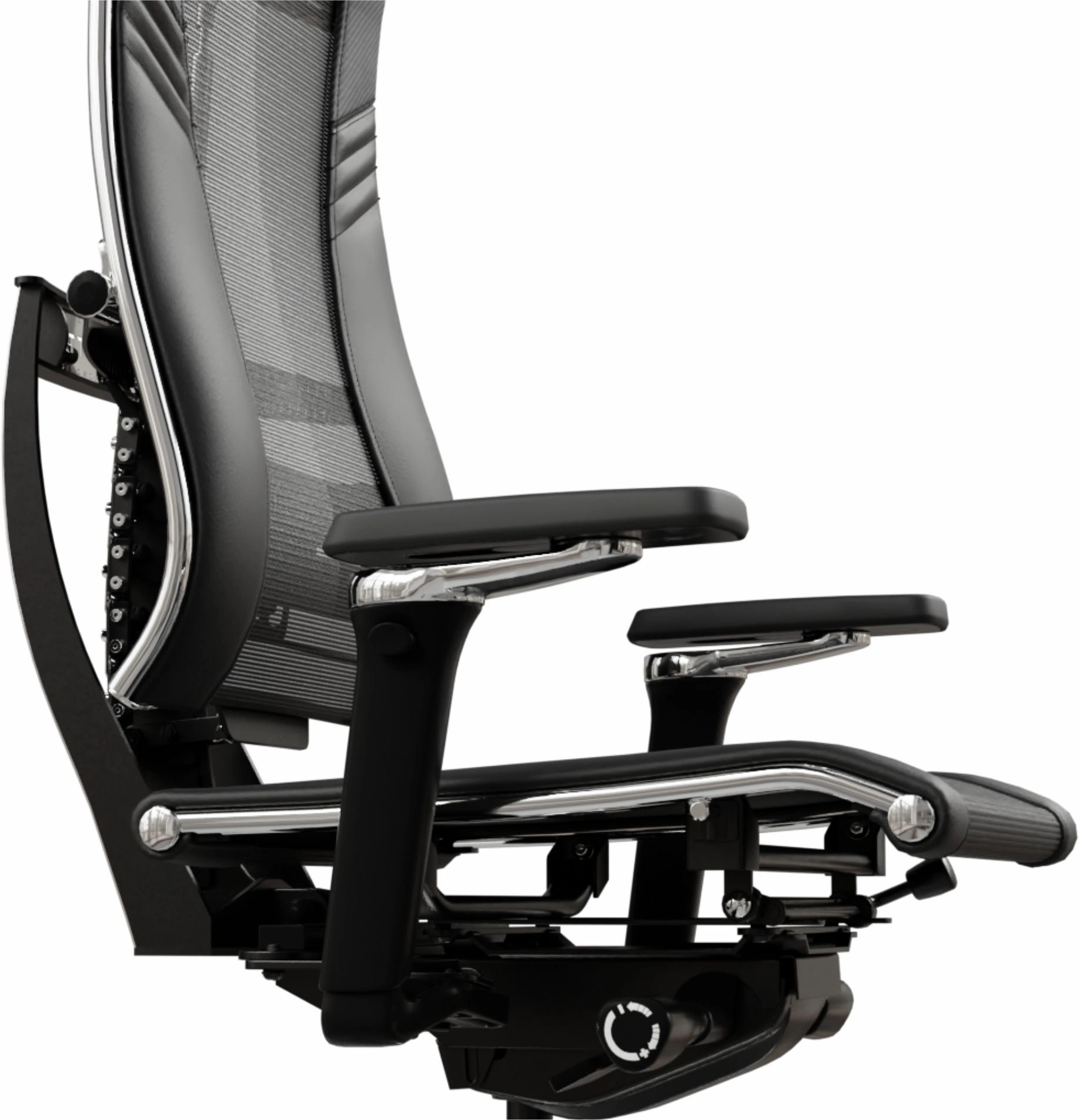 Кресло руководителя эргономичное Метта Yoga 4DT B2-15D - YM93+Infinity+carbon черный сетка/кожа с подголов. крестов. алюминий хром — миниатюра 12