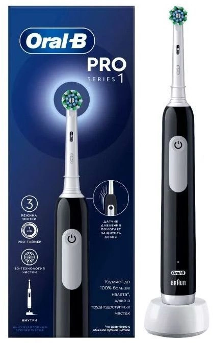 Зубная щетка электрическая Oral-B Cross Action Pro 1 500/D305.513.3 черный — фото 1