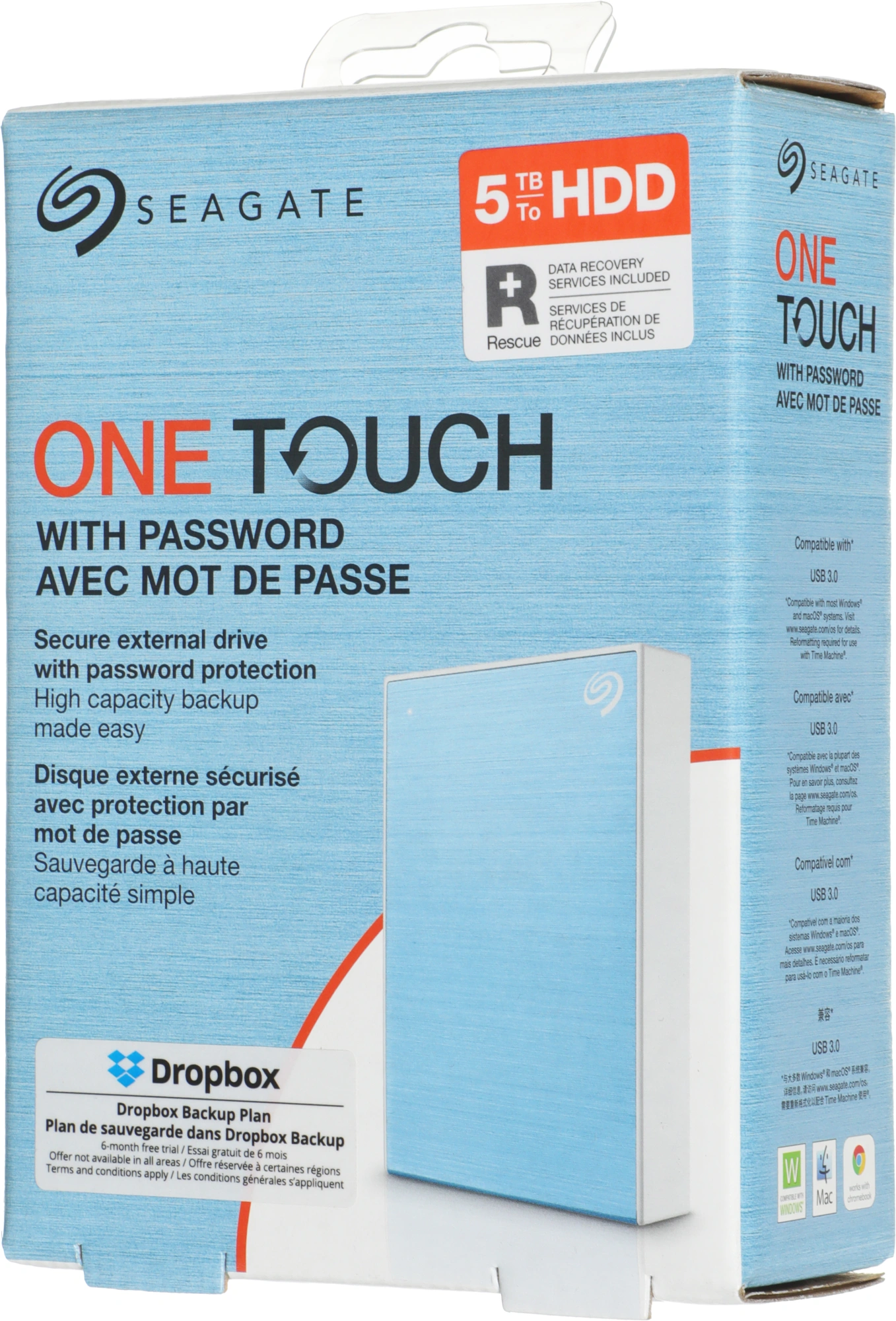 Жесткий диск Seagate USB3.0 5TB STKZ5000402 One Touch 2.5" голубой — миниатюра 2