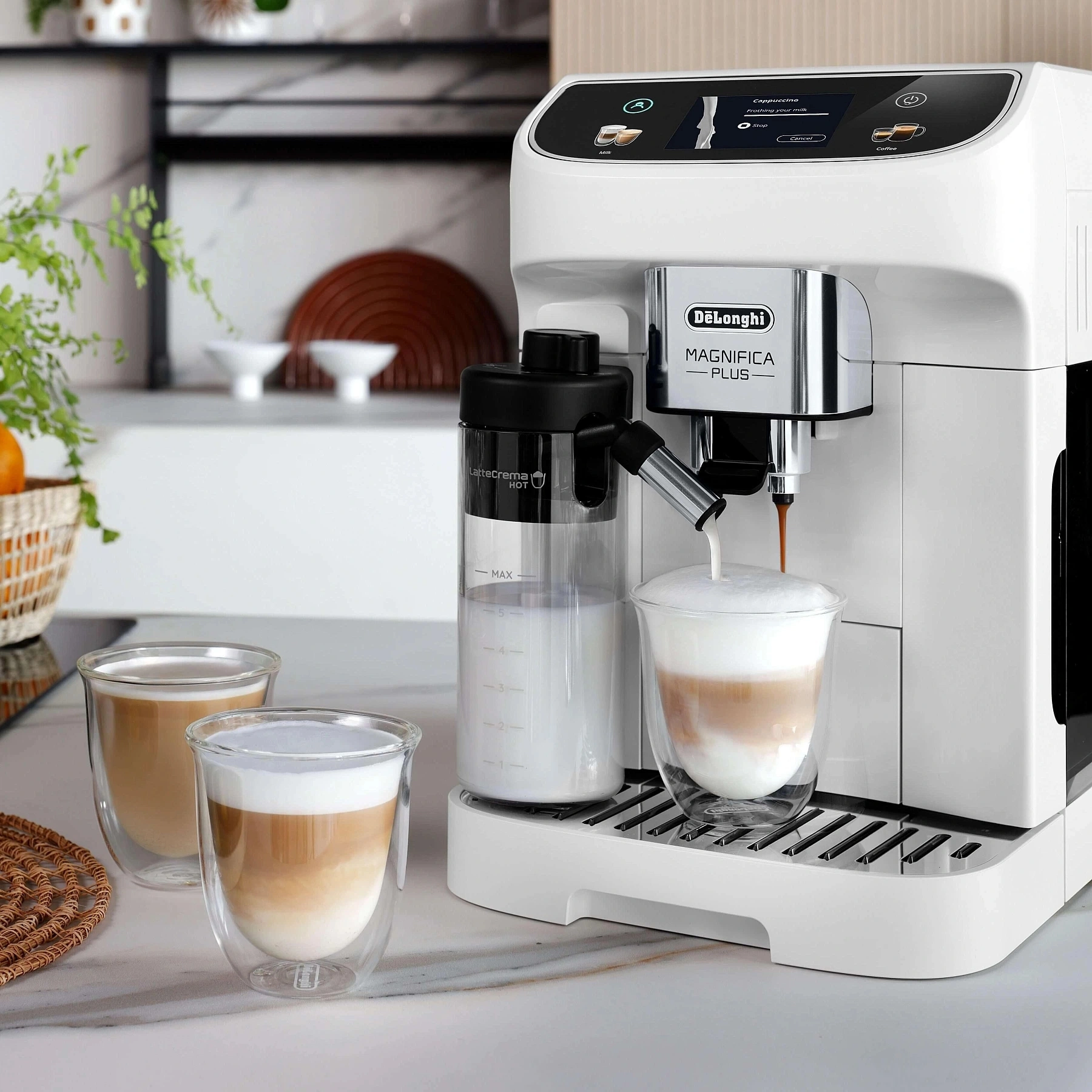 Кофемашина Delonghi Magnifica Plus ECAM320.60.W 1450Вт белый/черный — миниатюра 9