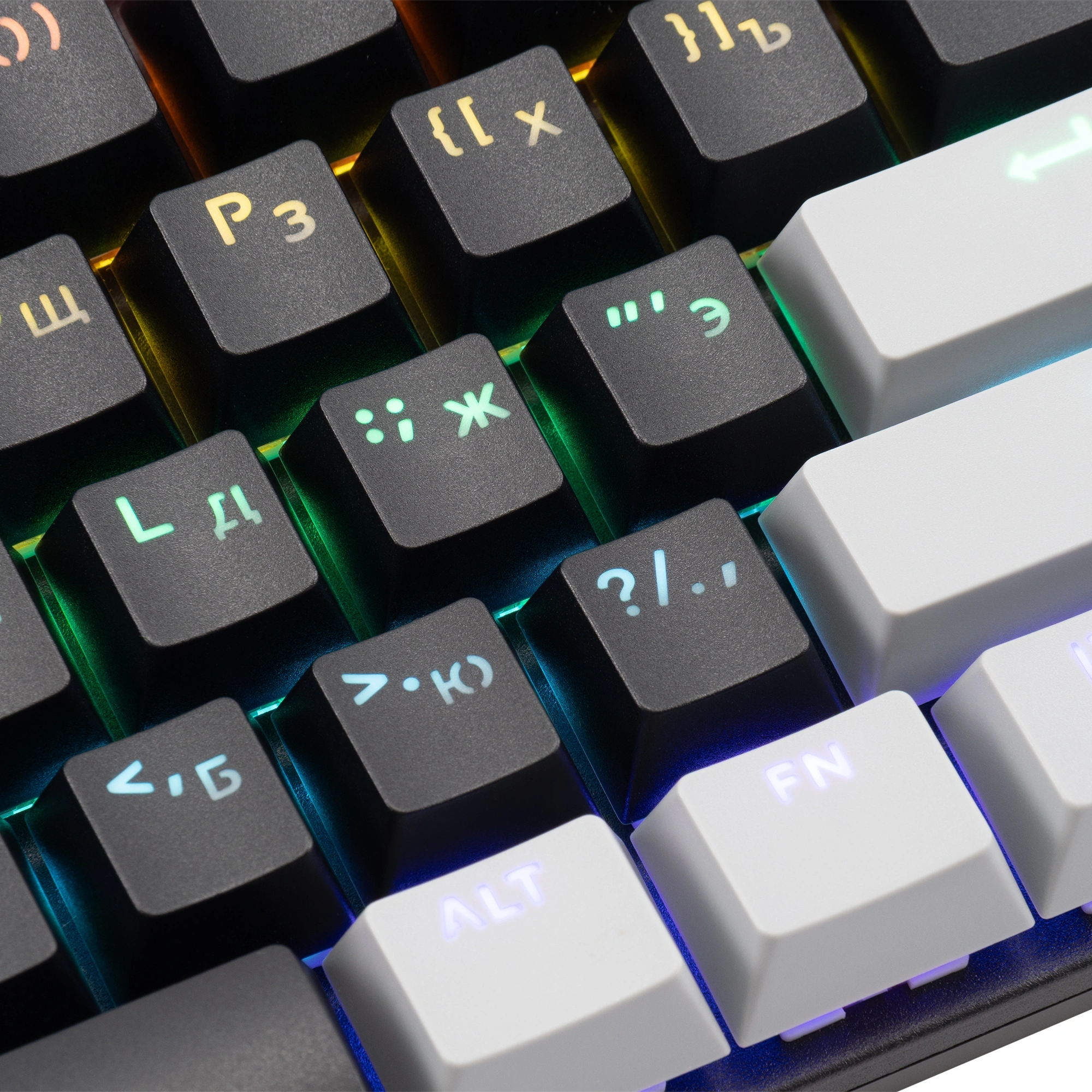 Клавиатура Оклик K600X механическая черный/серый USB Multimedia for gamer LED кабель 1.8м — миниатюра 16