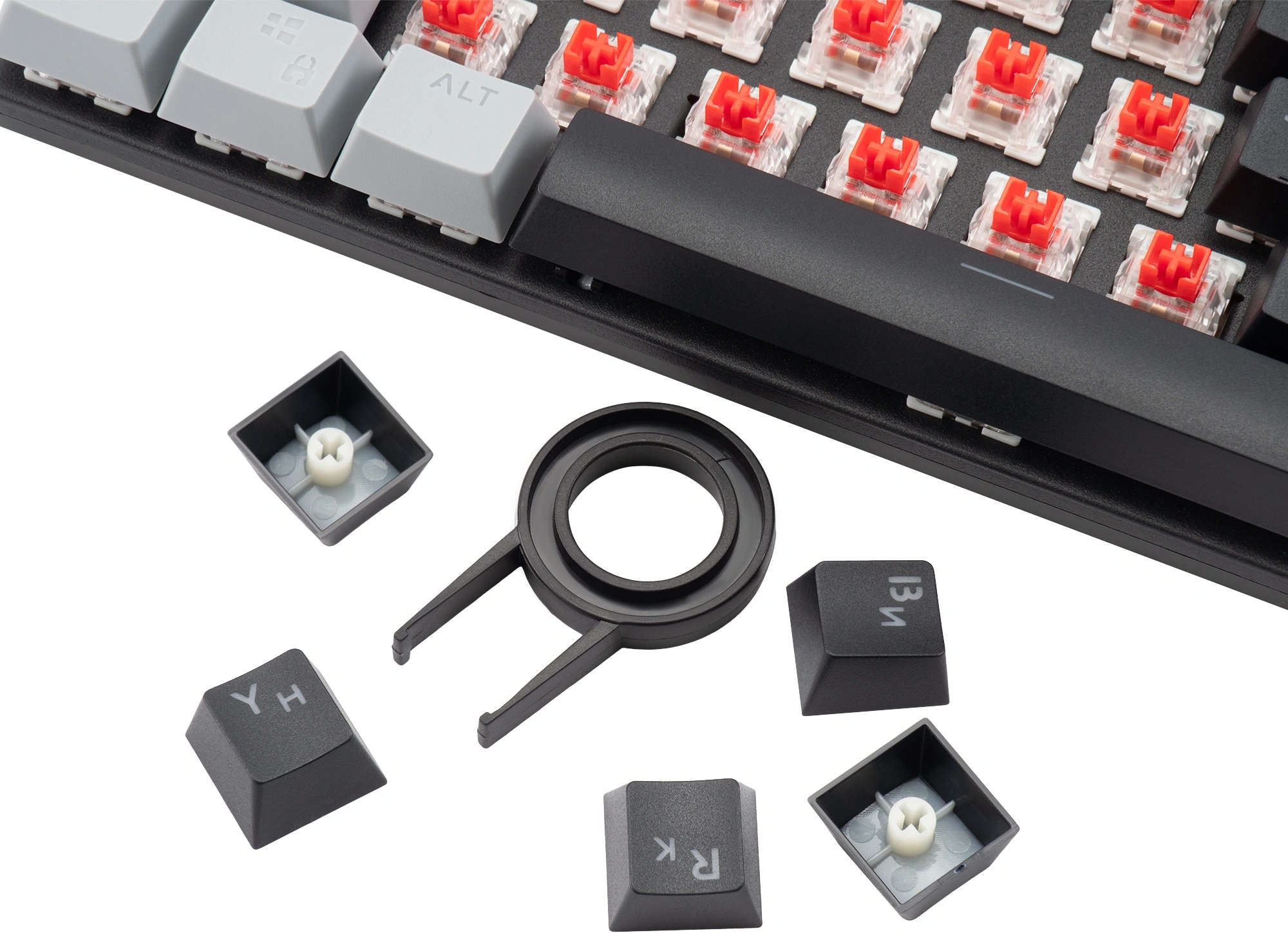 Клавиатура Оклик K600X механическая черный/серый USB Multimedia for gamer LED кабель 1.8м — миниатюра 18