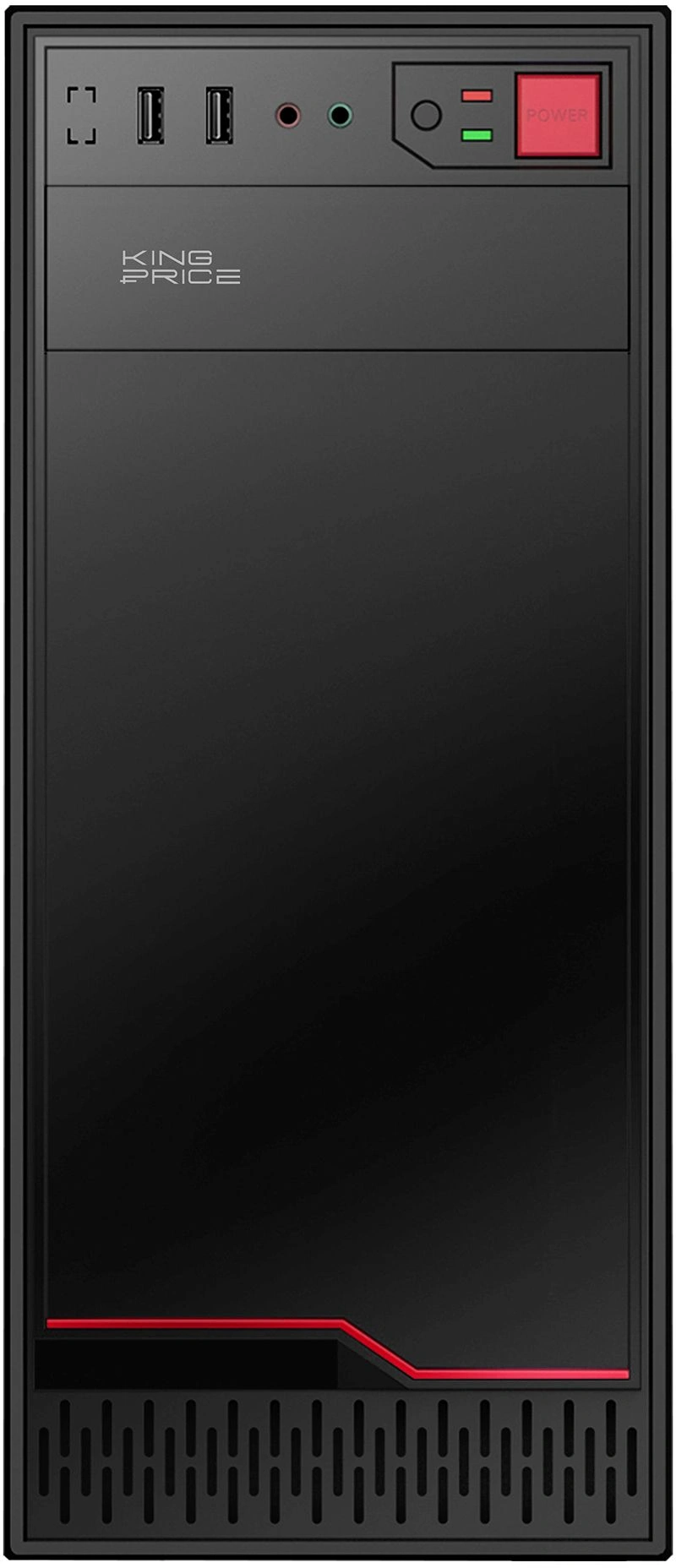 Корпус KingPrice KPCC-MD201 черный без БП ATX 1x80mm 4x120mm 2xUSB2.0 audio — миниатюра 2