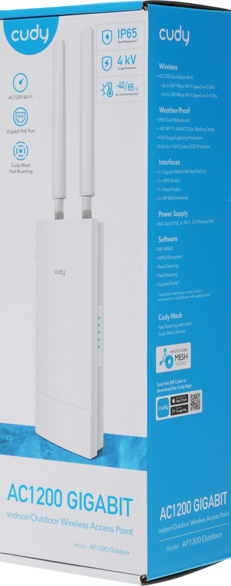 Точка доступа Cudy AP1300 Outdoor AC1200 10/100/1000BASE-TX белый — миниатюра 6