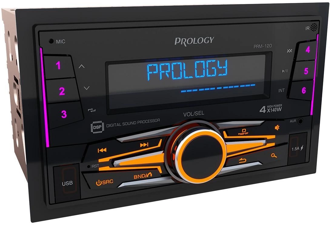 Автомагнитола Prology PRM-120 2DIN 4x140Вт v4.2 AUX DSP 3 ПДУ (PRPRM120) — миниатюра 2